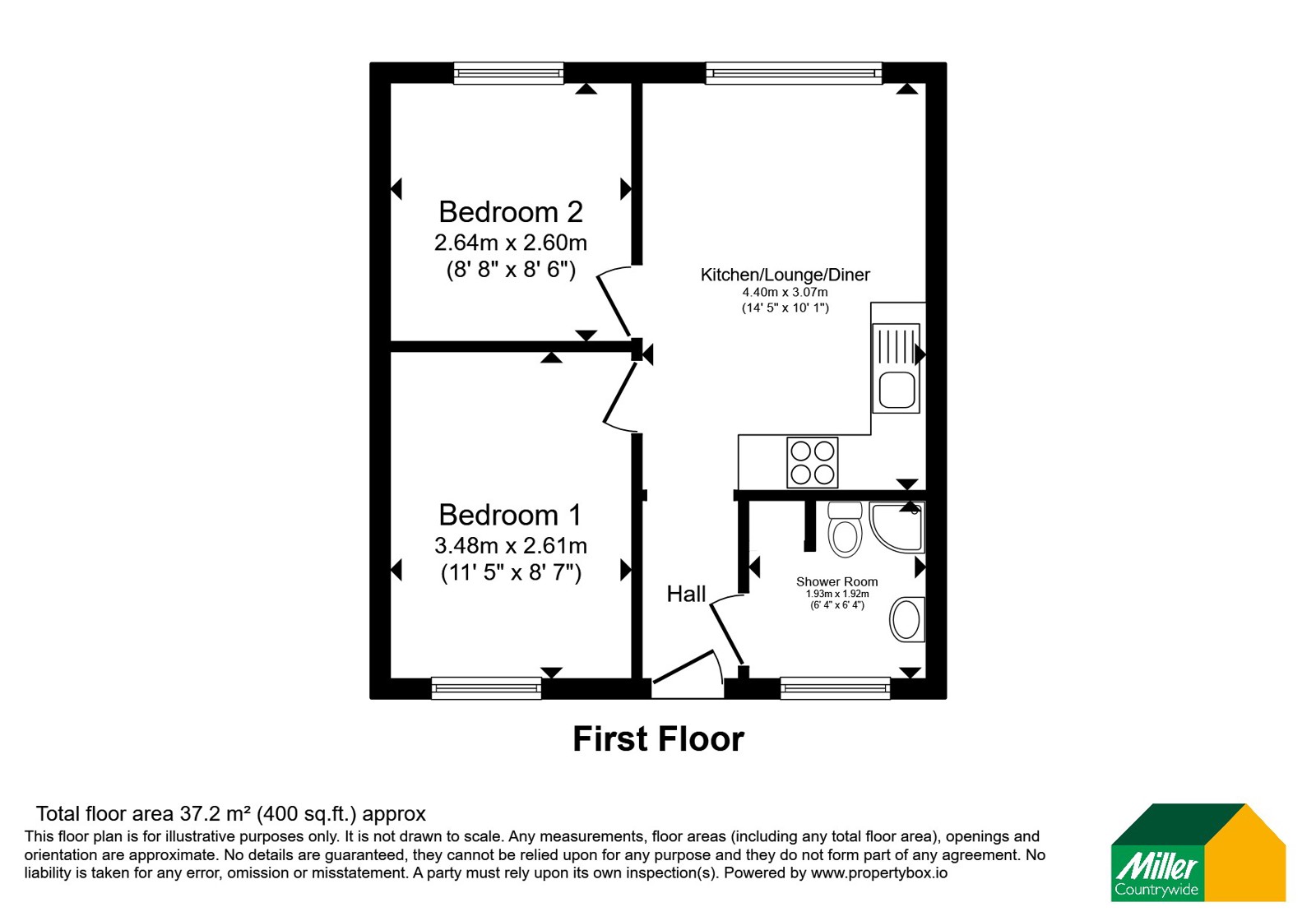 43 The Flats,, Jelbert Way, Cornwall floorplan