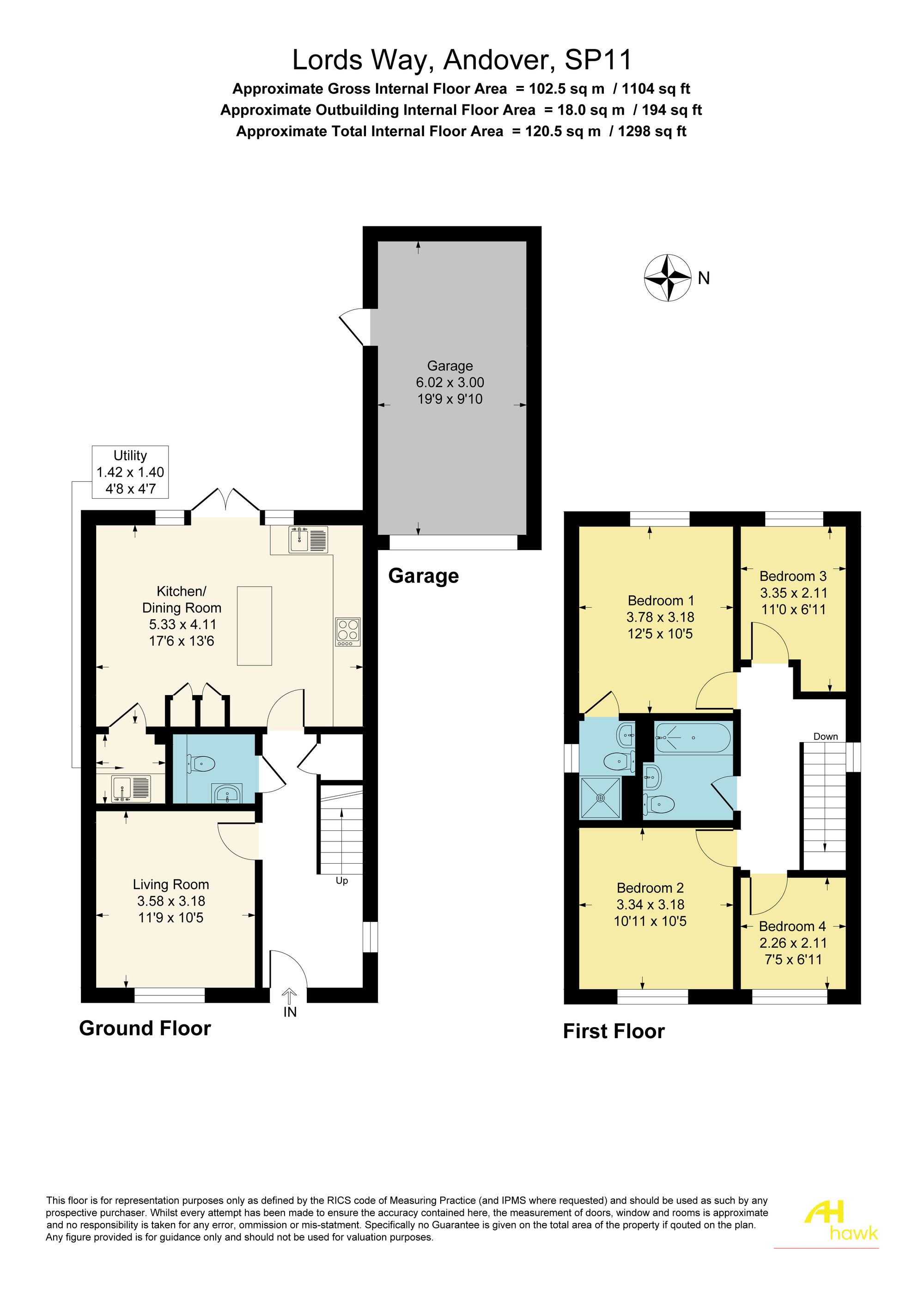 63 Lords Way, Andover floorplan