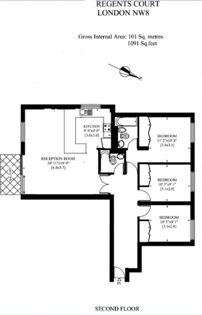 Regent Court, 71, Regent Court, St Johns Wood floorplan