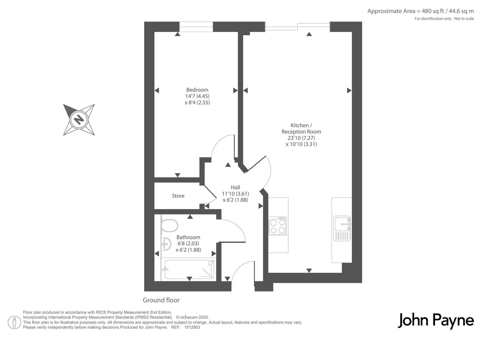 Flat 75, Building 45,, Hopton Road, London floorplan