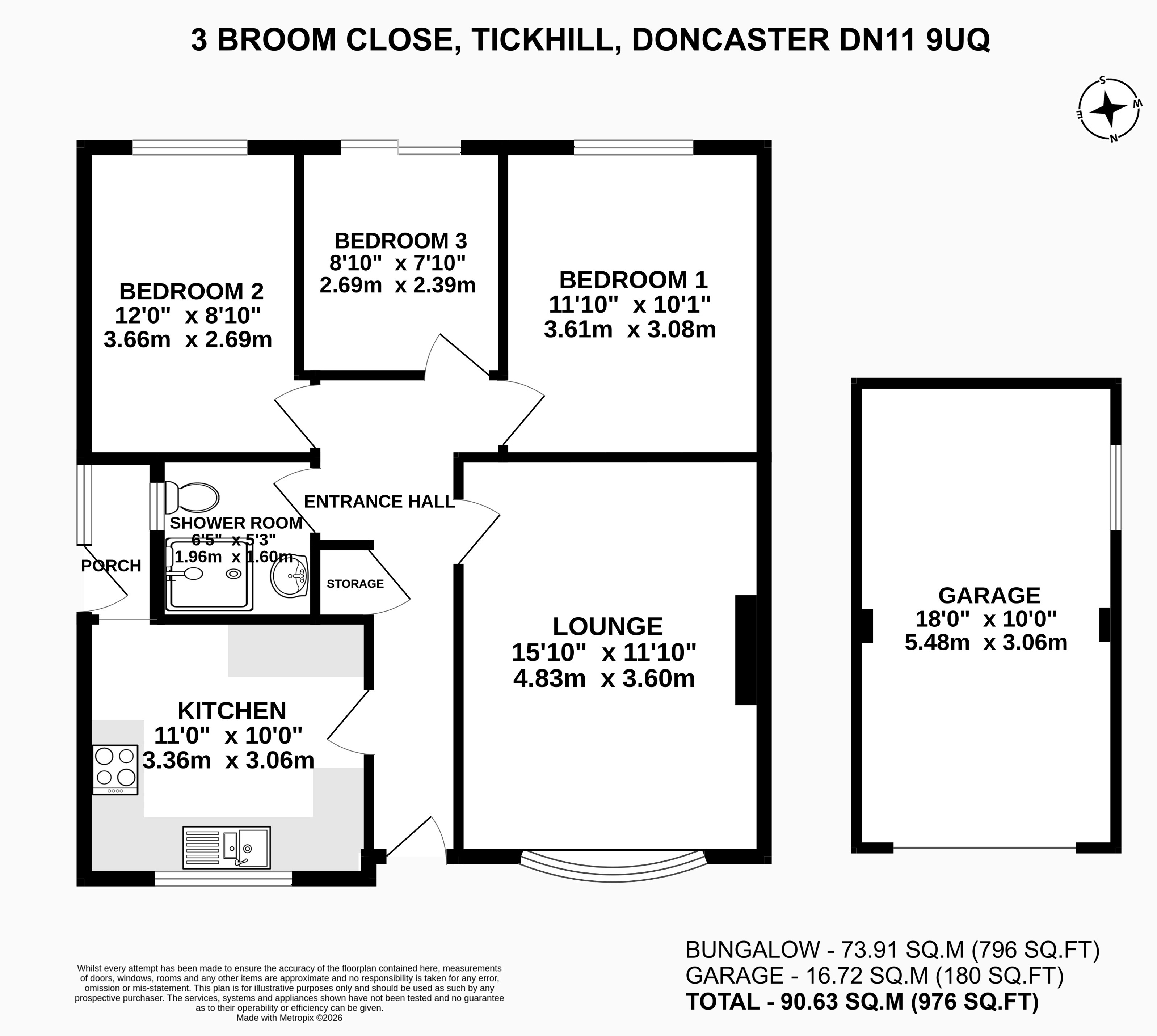 3, Broom Close, Doncaster floorplan