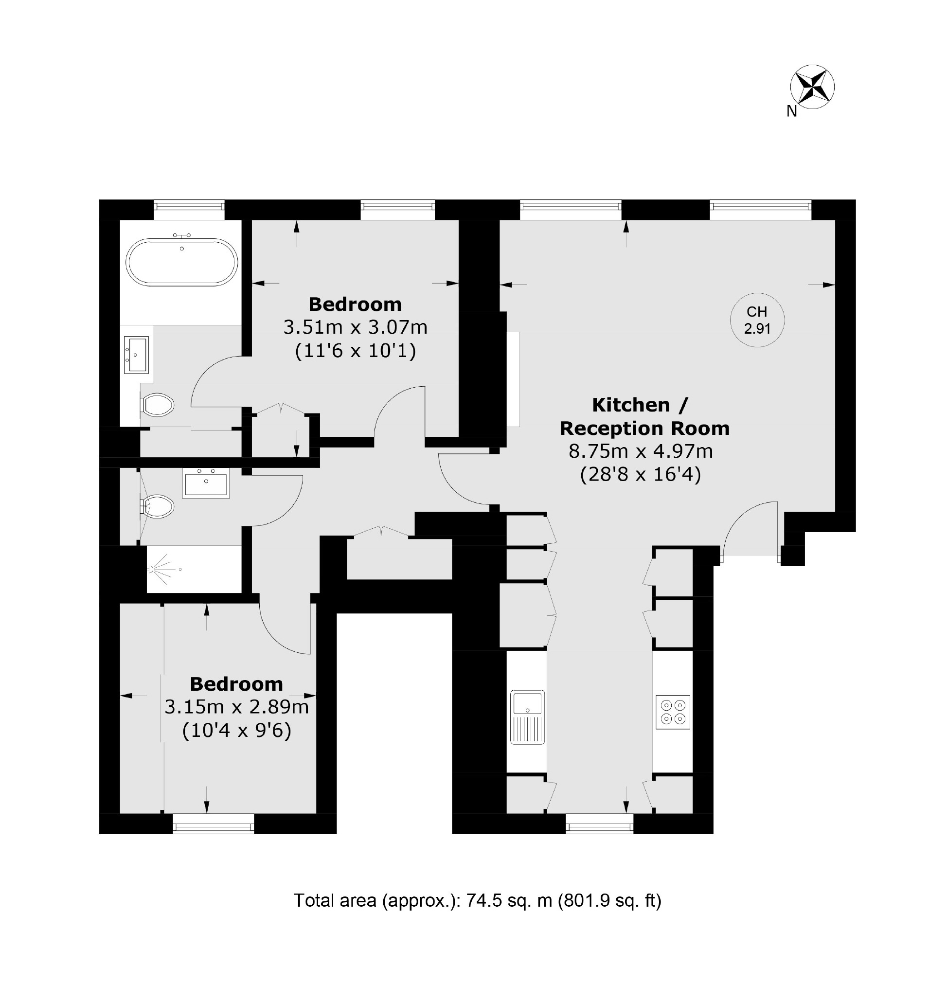Flat 2, 58, Maddox Street, London floorplan