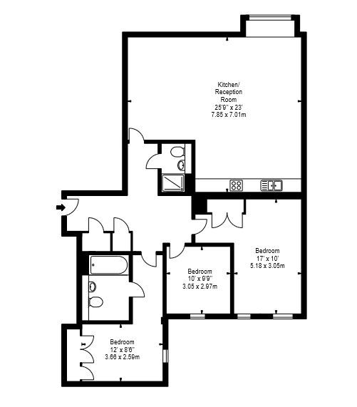 3 Bedrooms Flat to rent in Merchant Square East, London W2