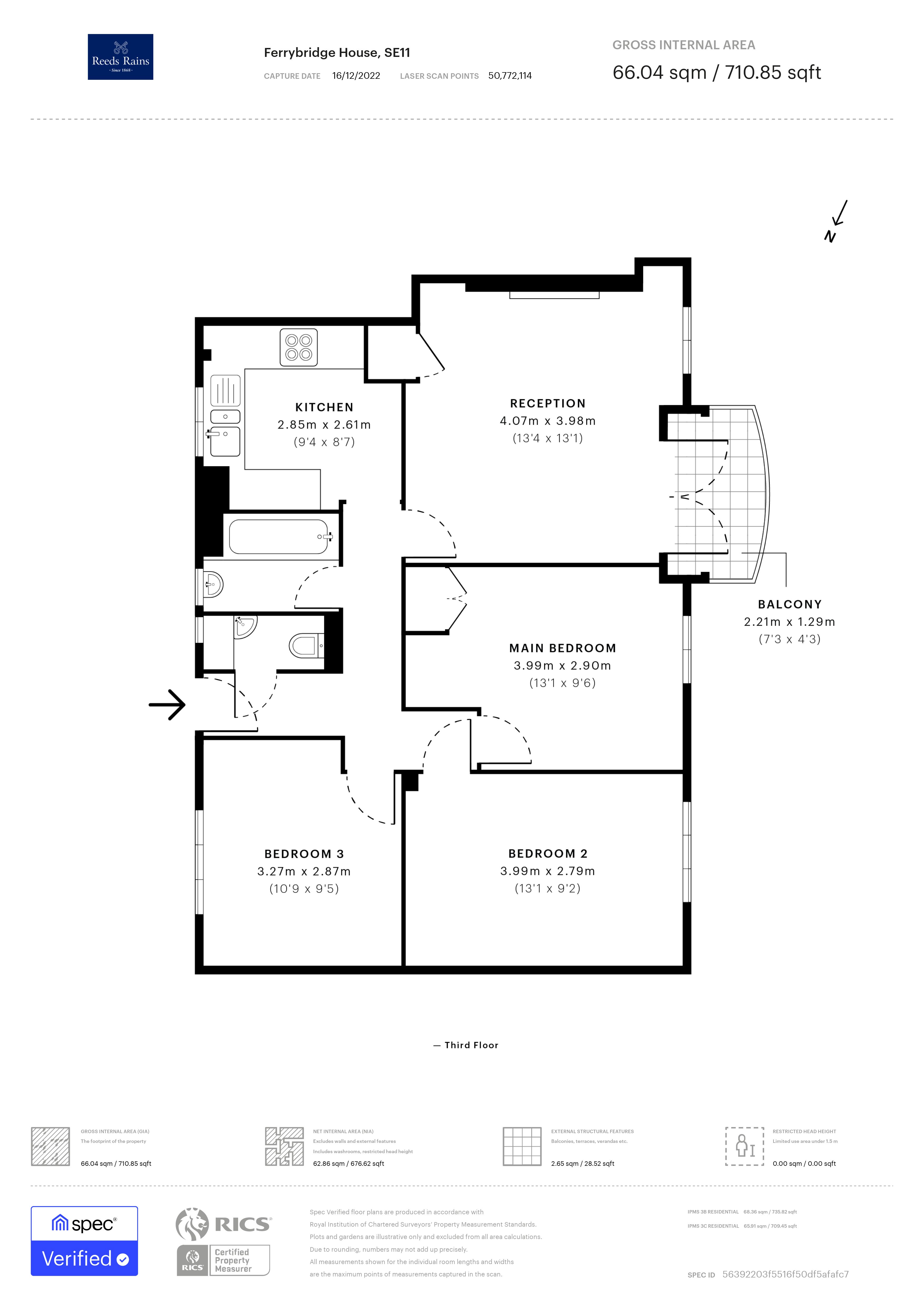 Lambeth Road, London SE11, 3 bedroom flat for sale 63518592