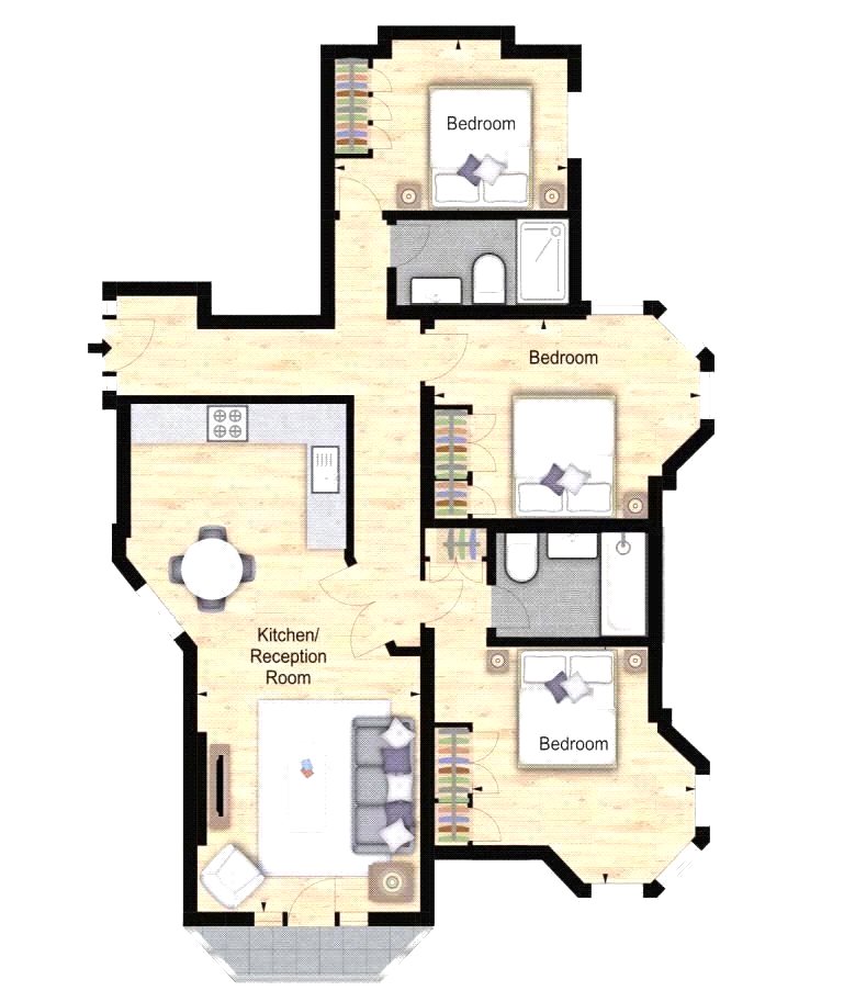 3 Bedrooms Flat to rent in Hamlet Gardens, 290 King Street, Ravenscourt Park, London W6