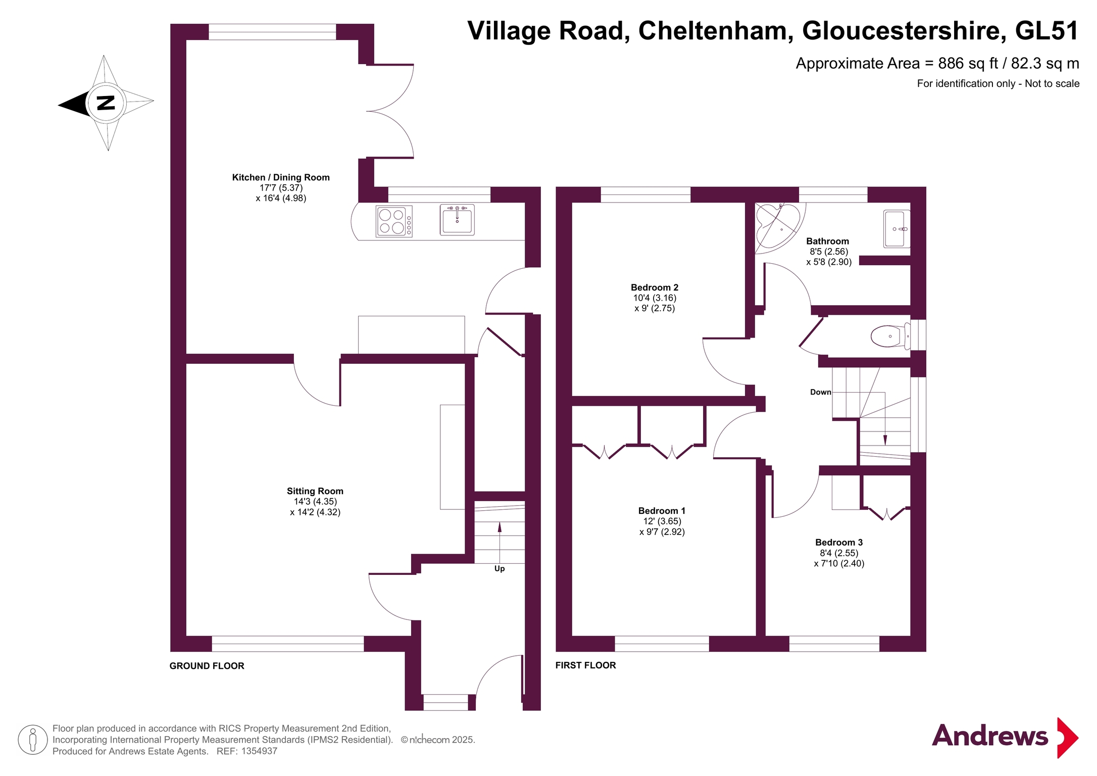 117, Village Road, Gloucestershire floorplan