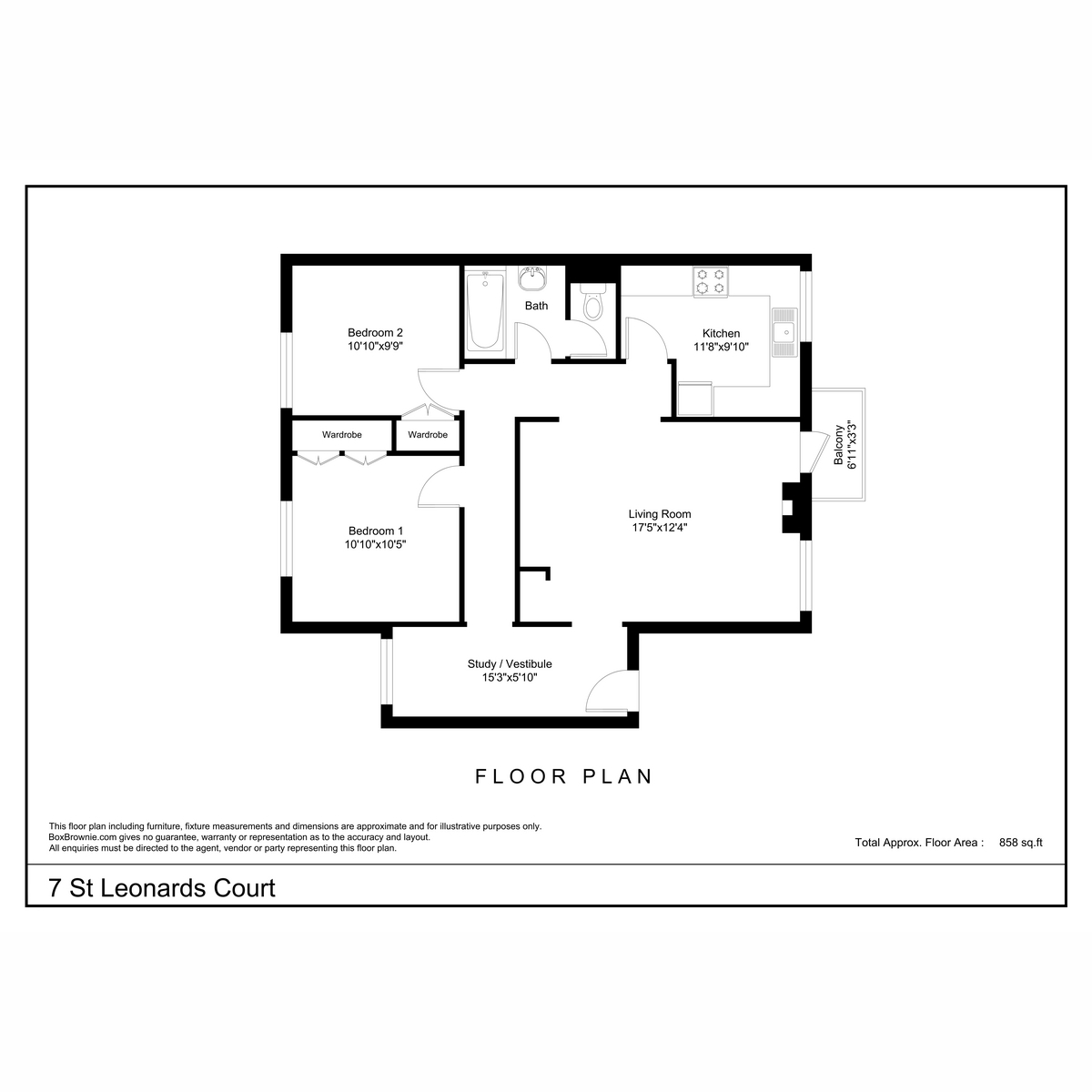 Flat Flat 7, St Leonards Court, Reading Road, Wallingford floorplan