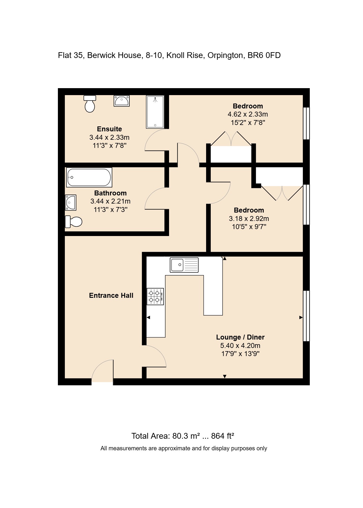 Flat 35, Berwick House 8-10,, Knoll Rise, Kent floorplan