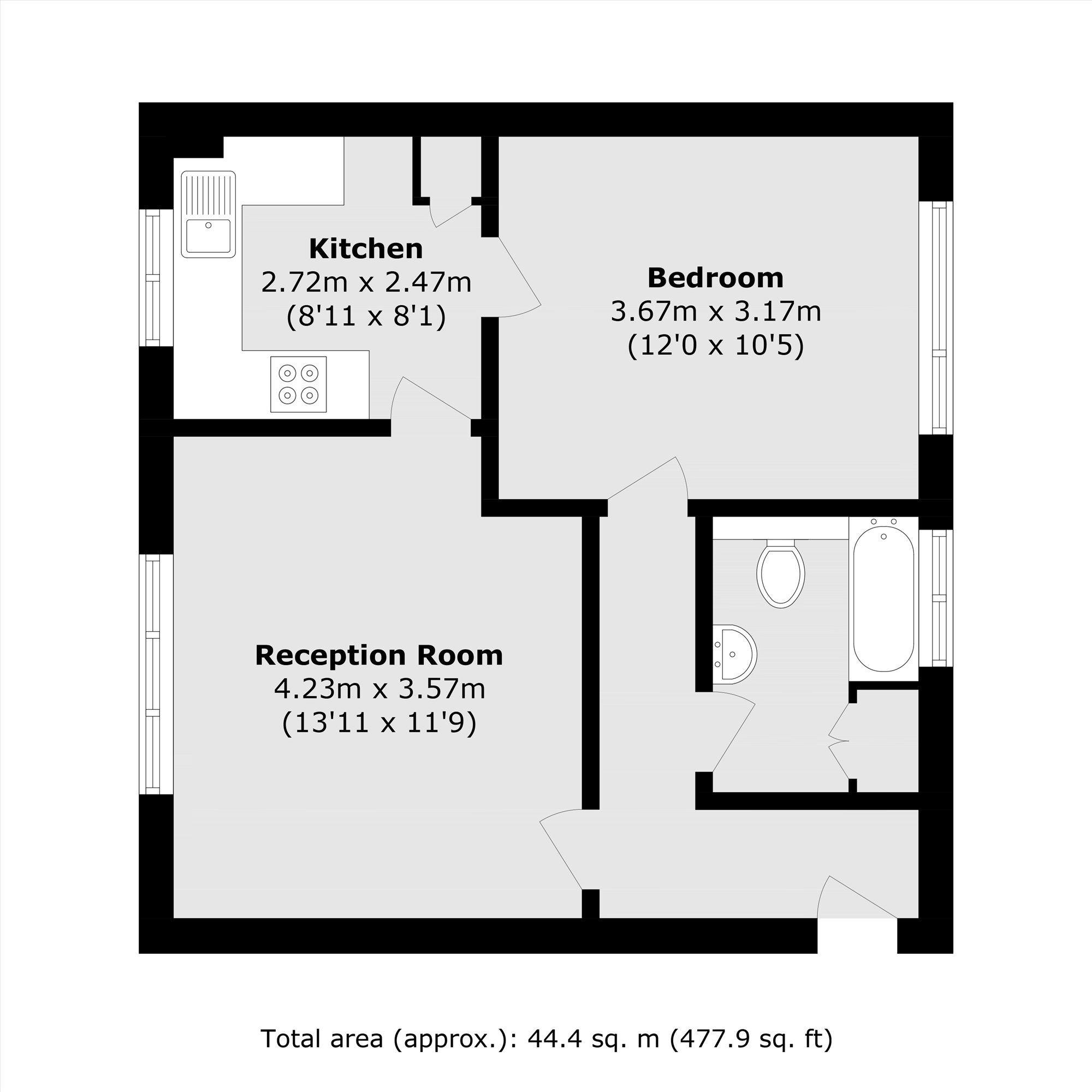 Flat 1  Deans Court, 45, Melford Road, London floorplan
