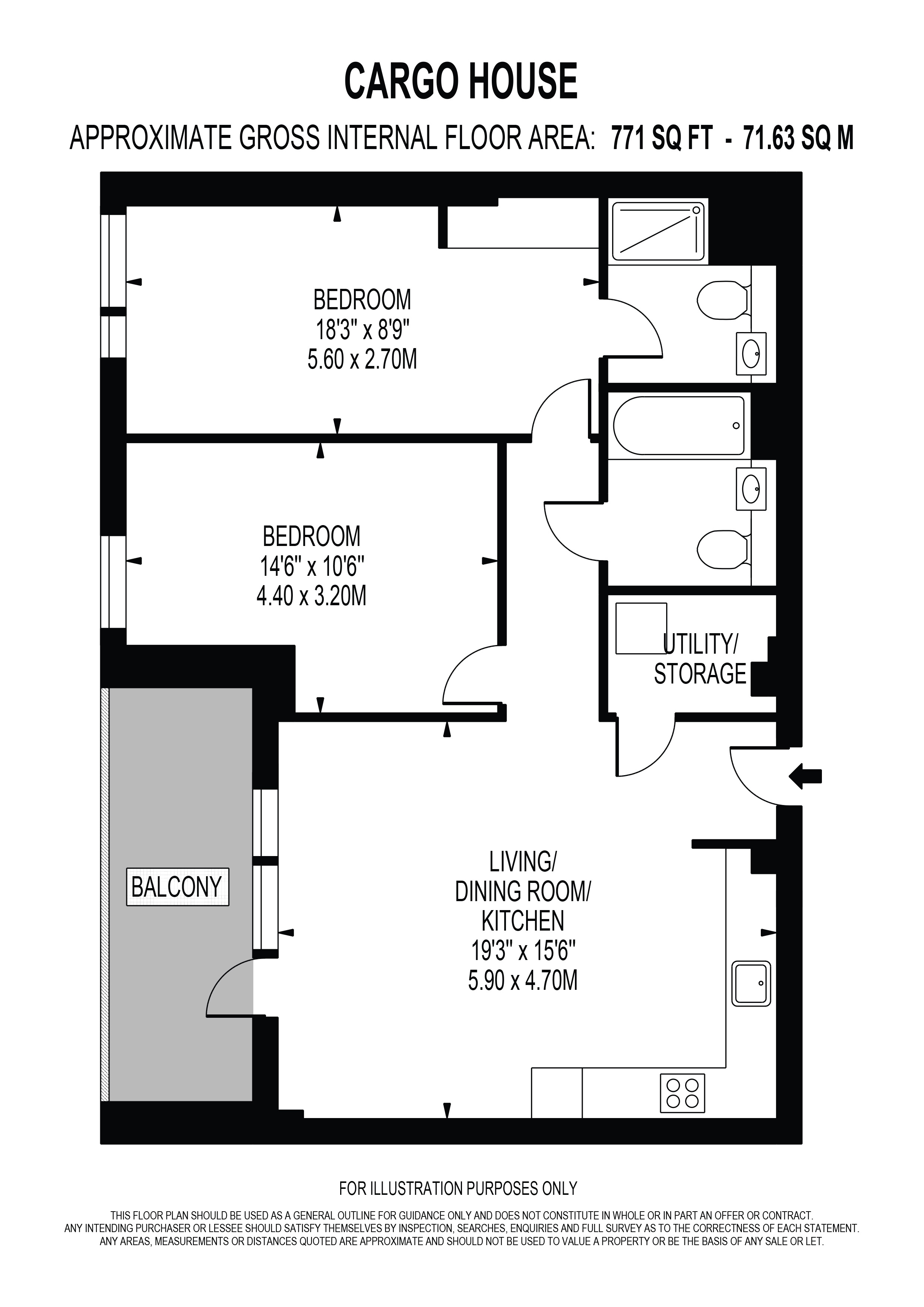 Cargo House, 7 Silley Weir Promenade, London floorplan