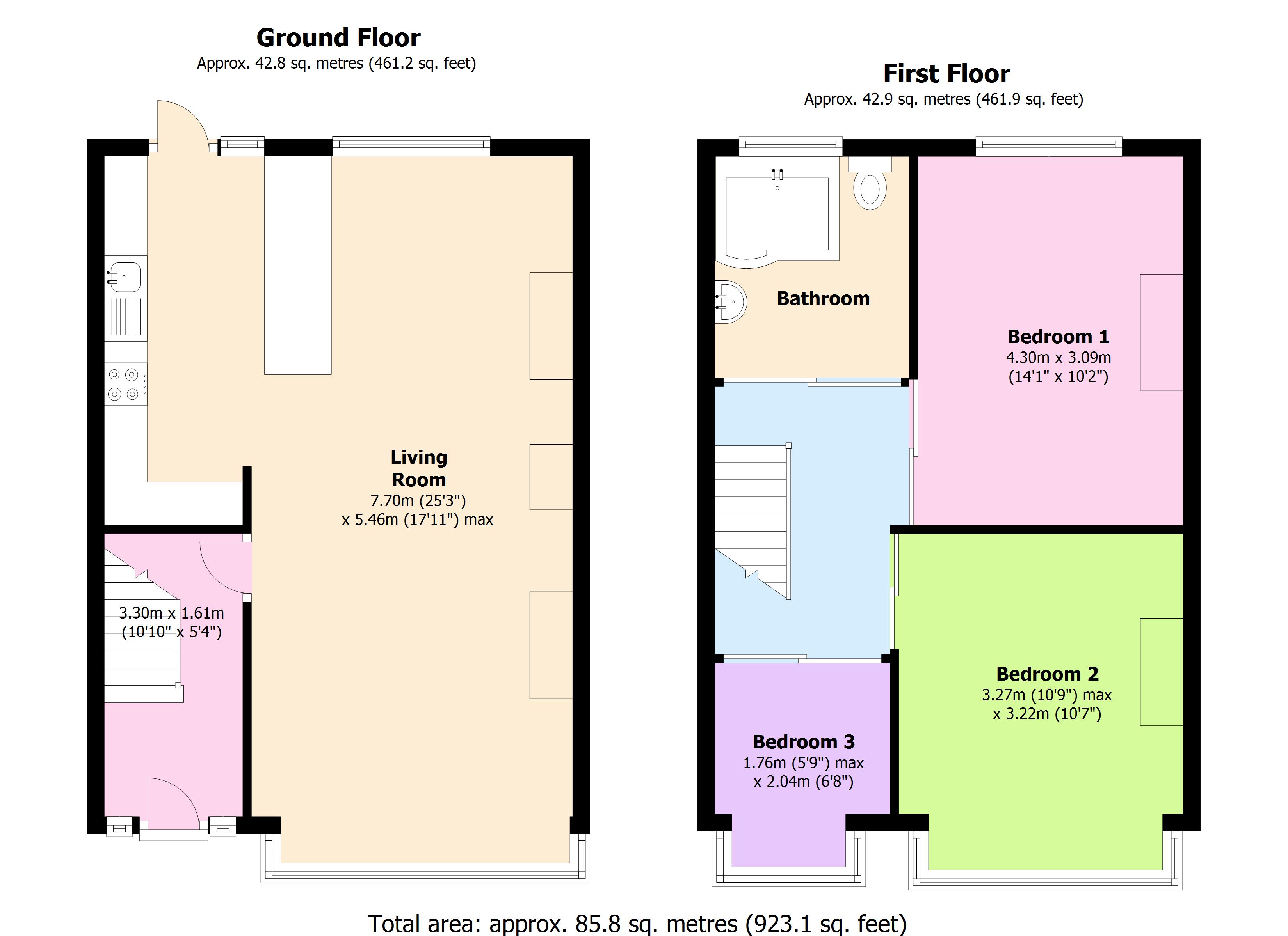 3 Bedrooms Terraced house to rent in Grosvenor Road, London RM8