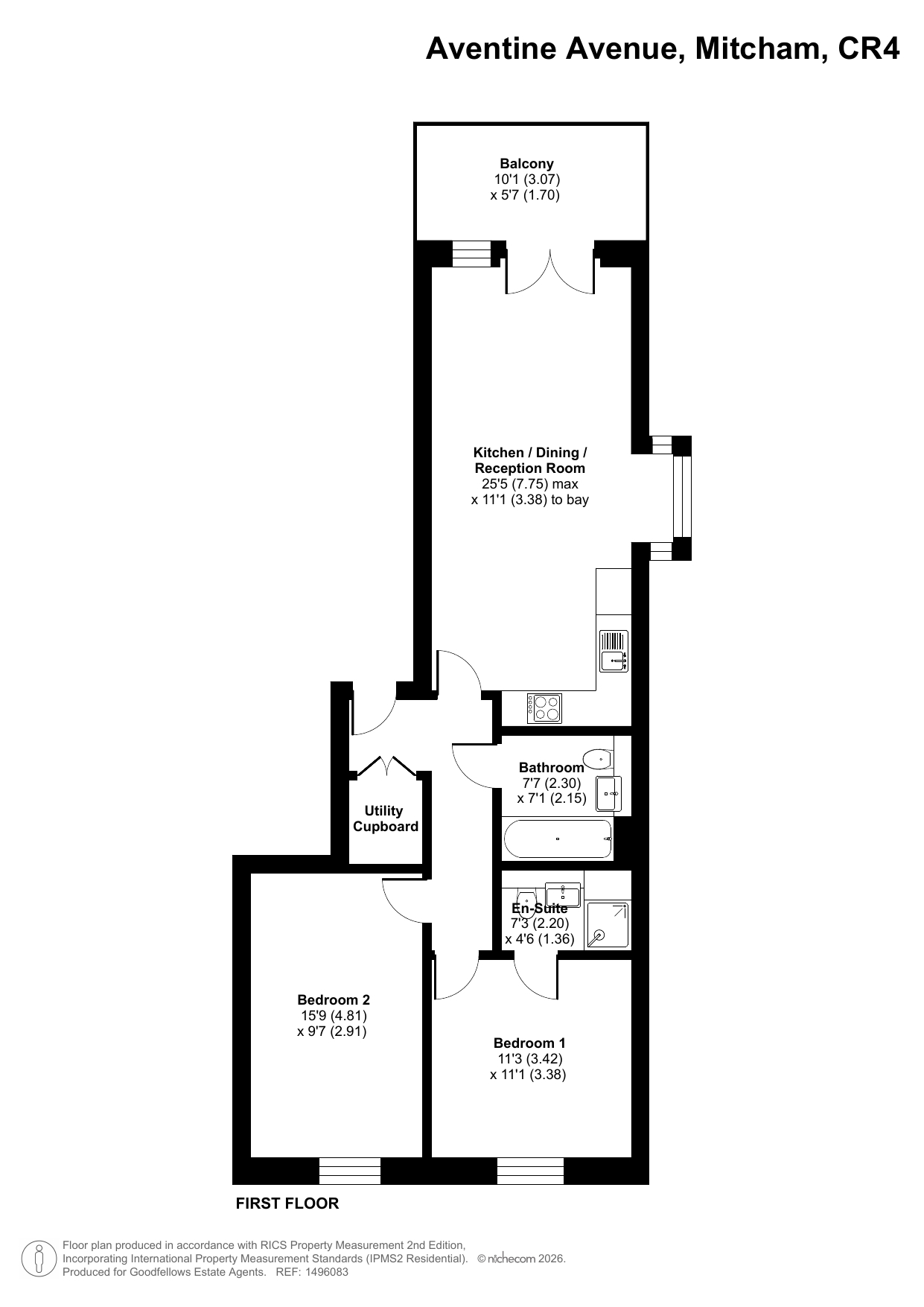 Flat 3, Juliet House,, Aventine Avenue, Mitcham floorplan