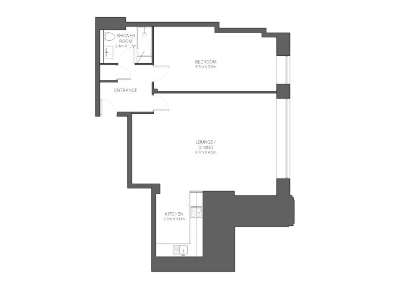 B184, UNCLE Manchester, 65 Granby Row, Manchester floorplan