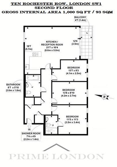 3 Bedrooms Flat to rent in Ten Rochester Row, Westminster, London SW1P