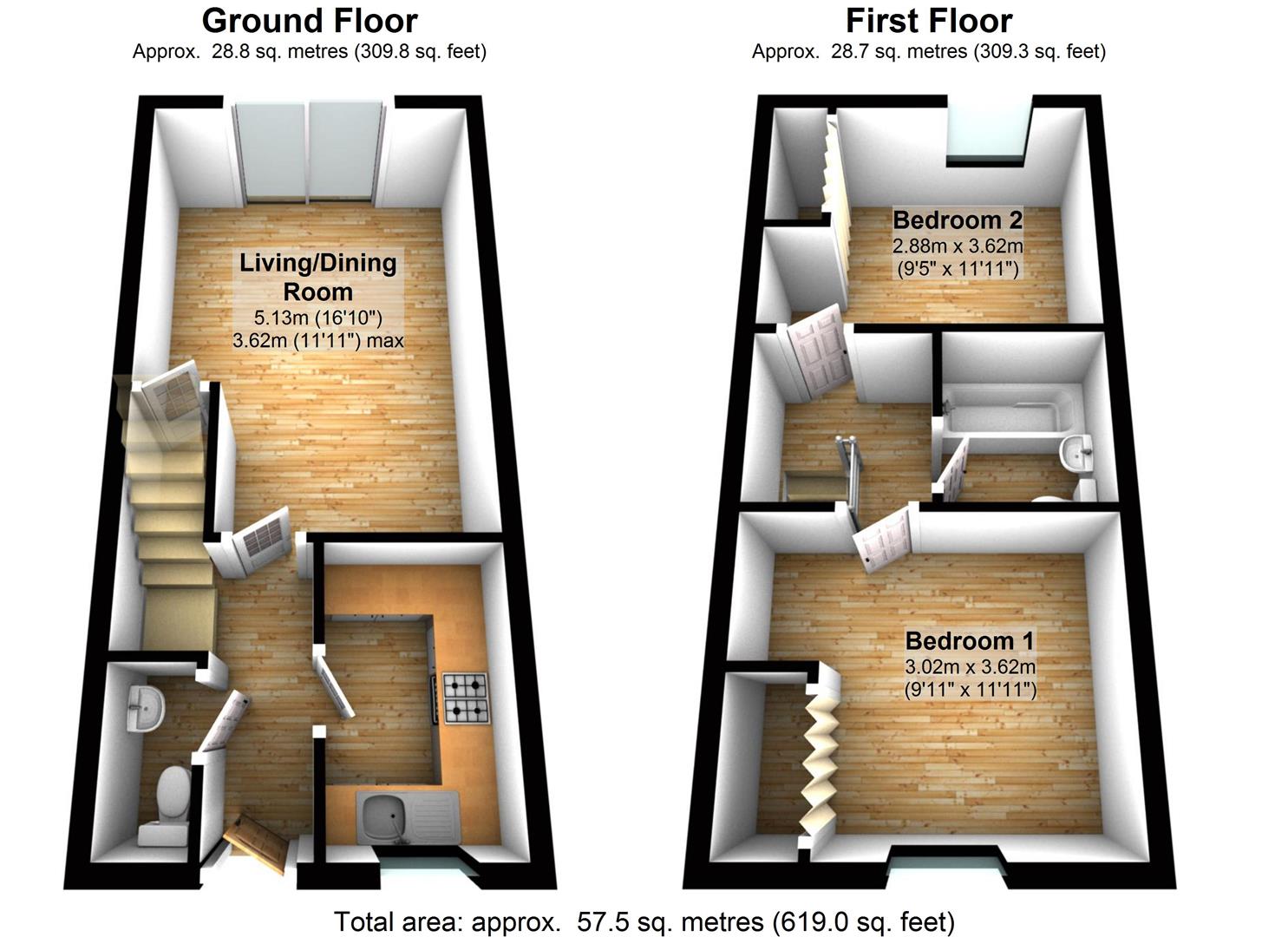 2 Bedrooms Terraced house to rent in Slippers Hill, Old Town Borders, Hemel Hempstead HP2
