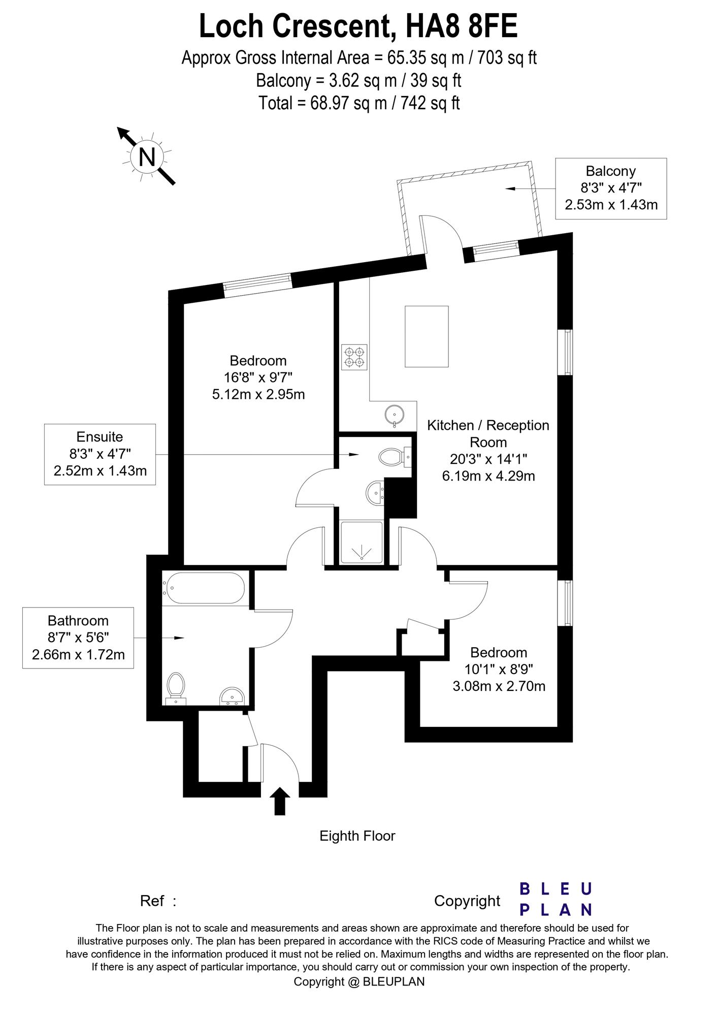 Flat 33, Nevis Court, 1, Loch Crescent,, Edgware floorplan