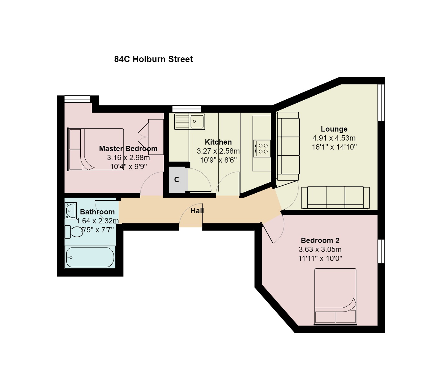 C Holburn Street, Aberdeen, Aberdeen AB10, 2 bedroom flat for sale