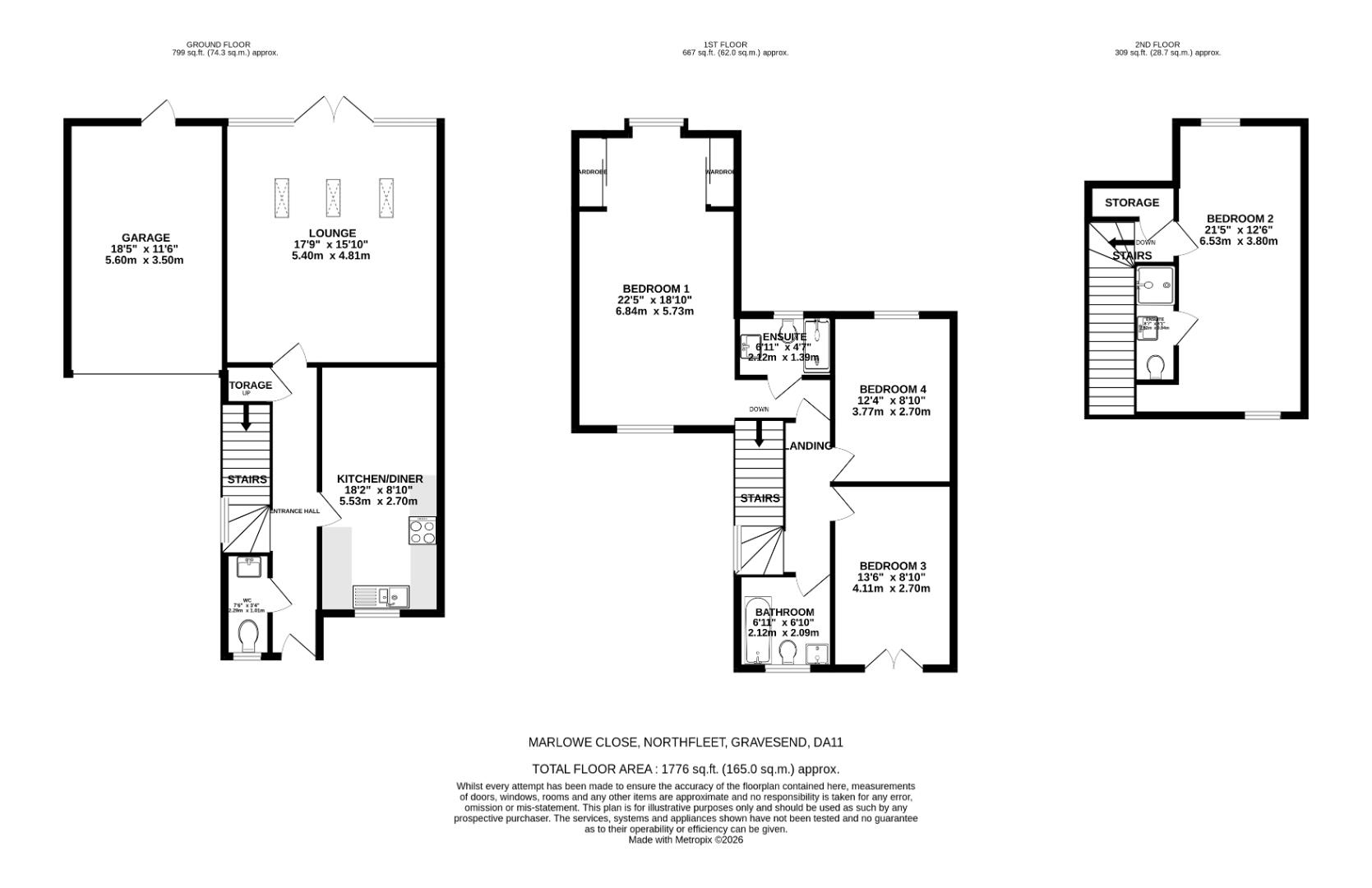 11, Marlowe Close, Gravesend floorplan