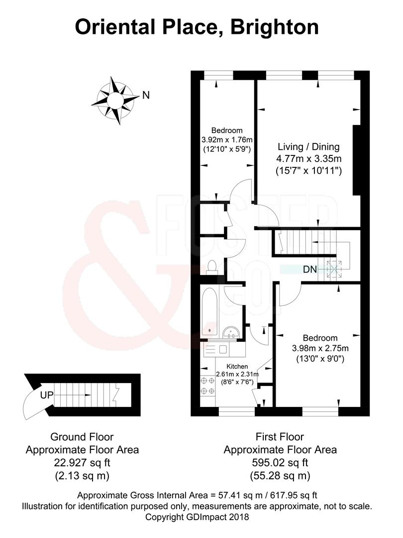 2 Bedrooms Flat for sale in Oriental Place, Brighton BN1