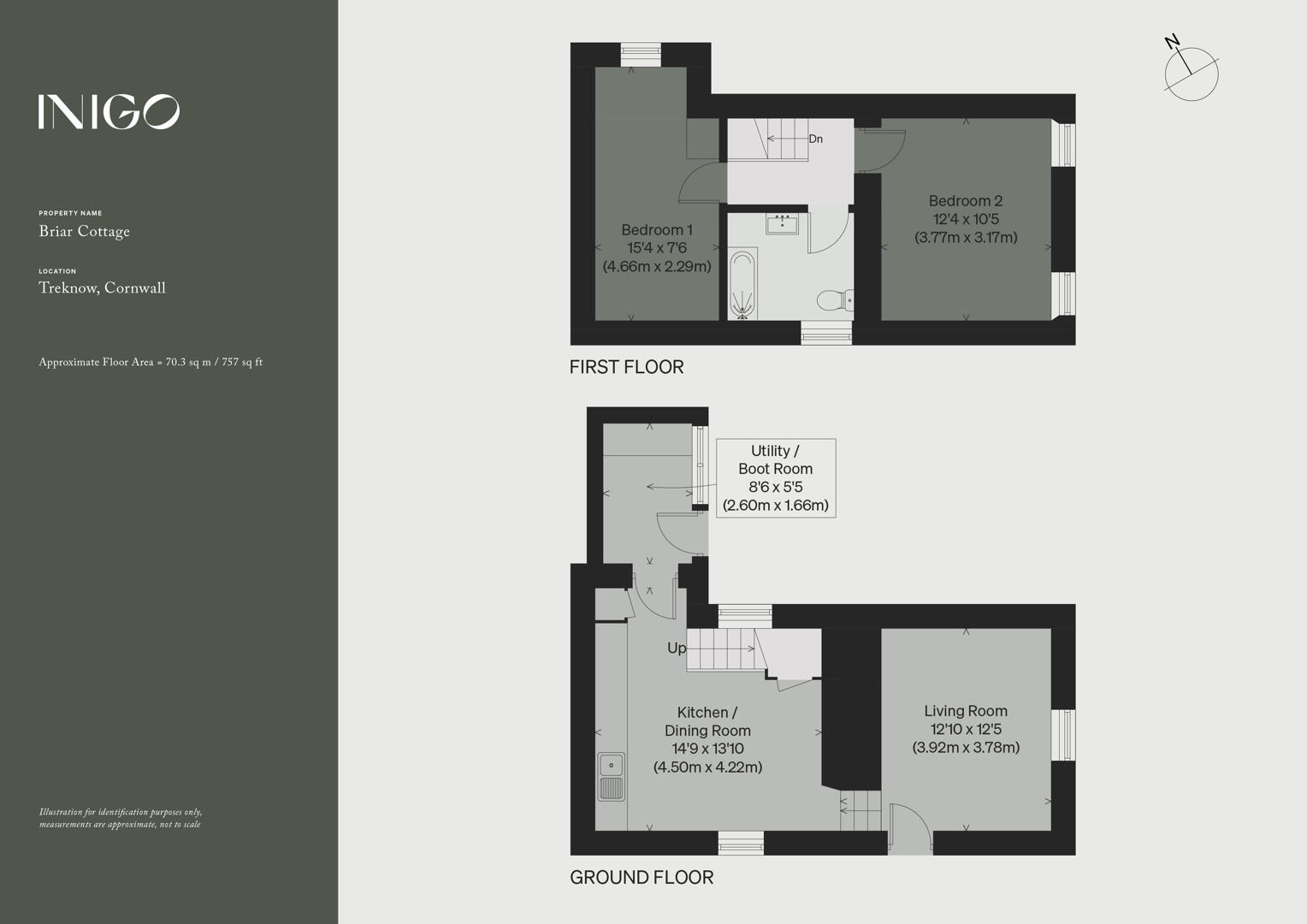 Briar Cottage, Treknow, Tintagel floorplan