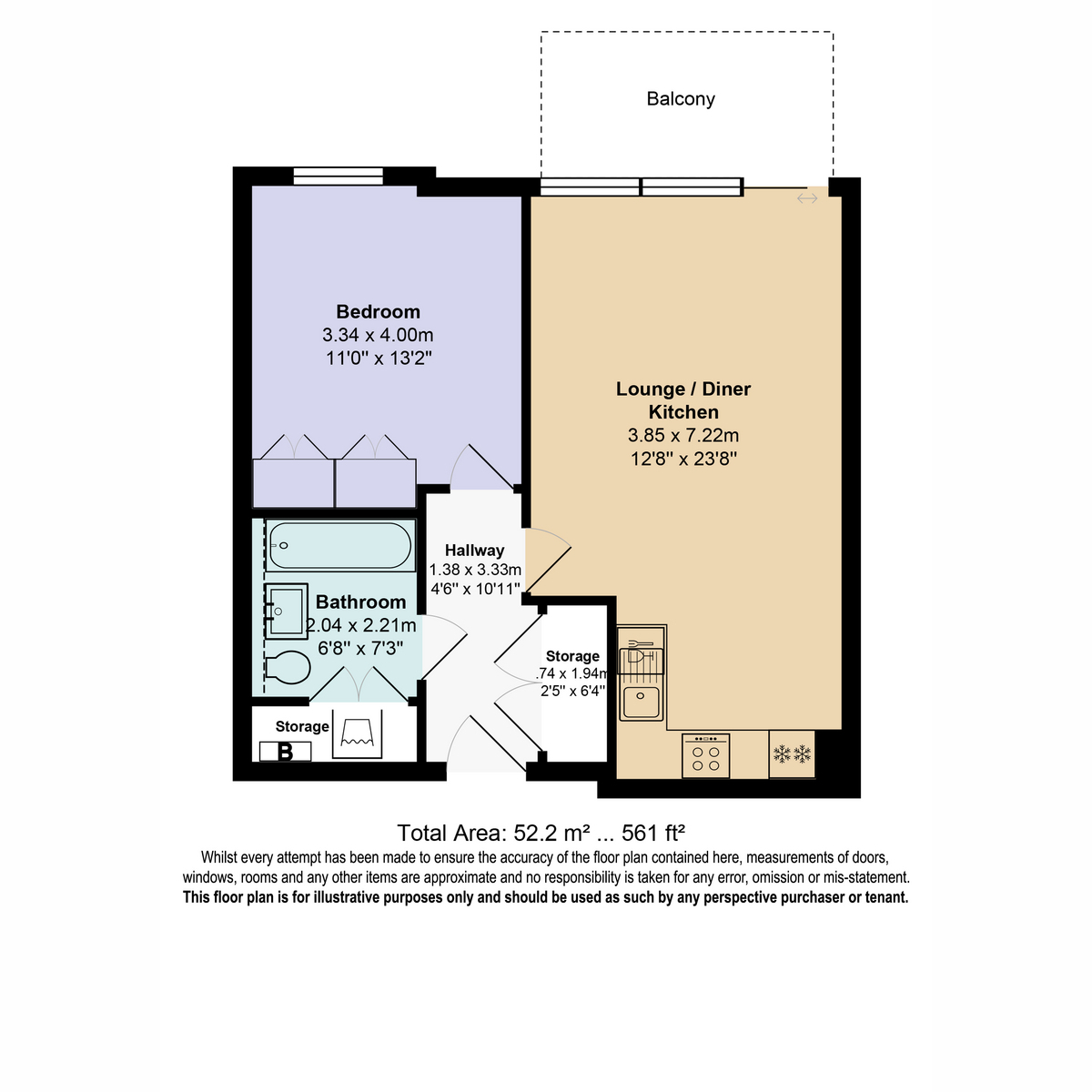 Flat Flat 23, 4, Palmer Street, Reading floorplan