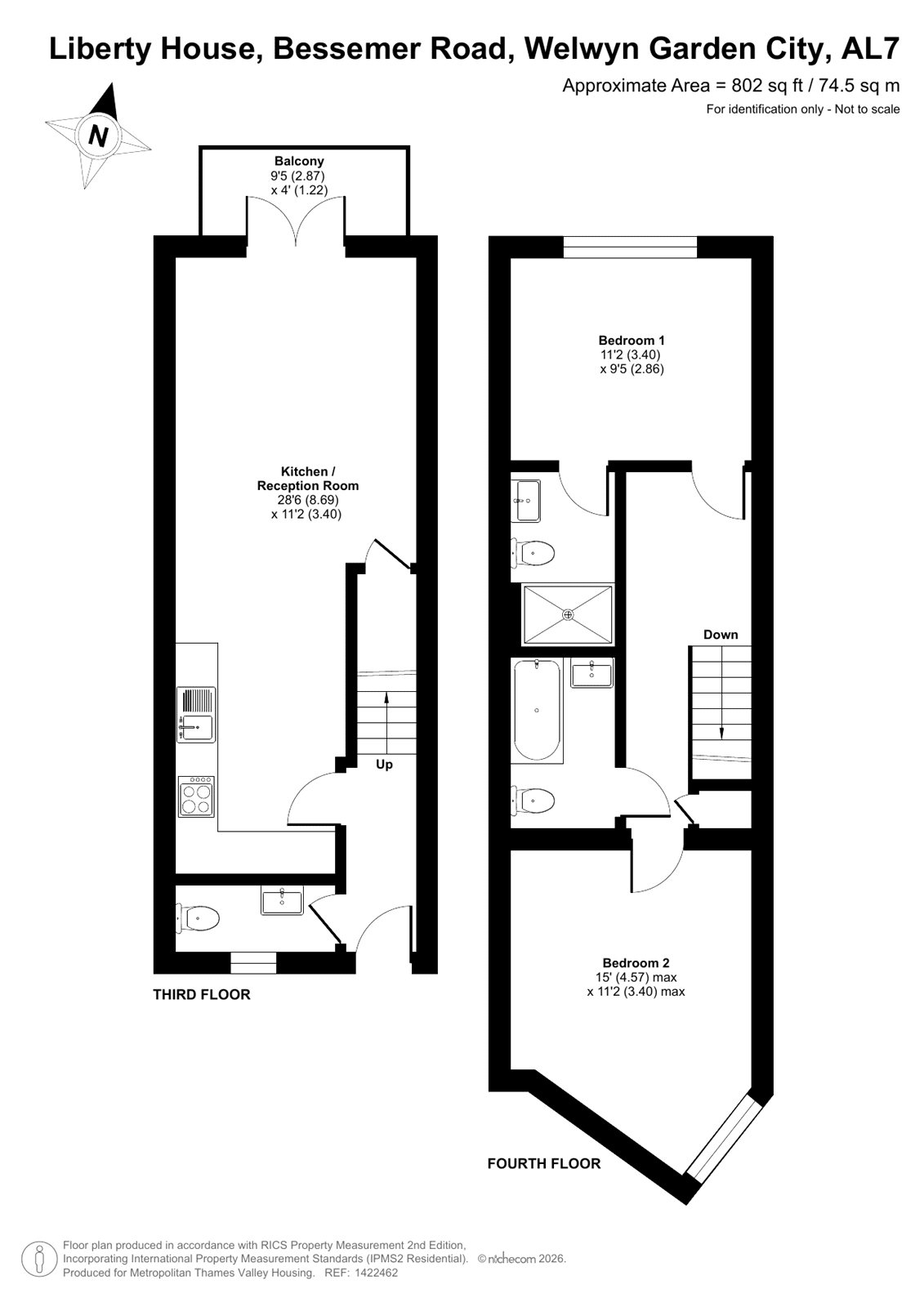 MTVH OR - Flat 87, Liberty House,, Bessemer Road, Hertfordshire floorplan