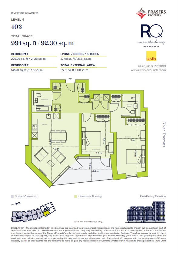 Apartment 403, 9, Eastfields Avenue, Riverside Quarter, London floorplan