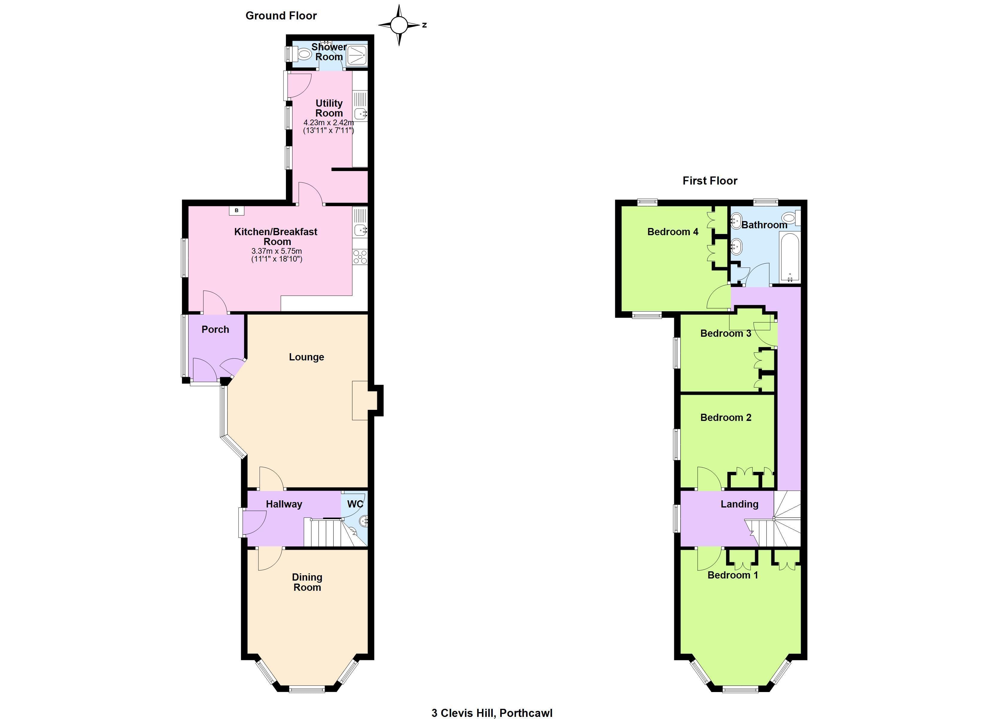 3, CLEVIS HILL, PORTHCAWL floorplan