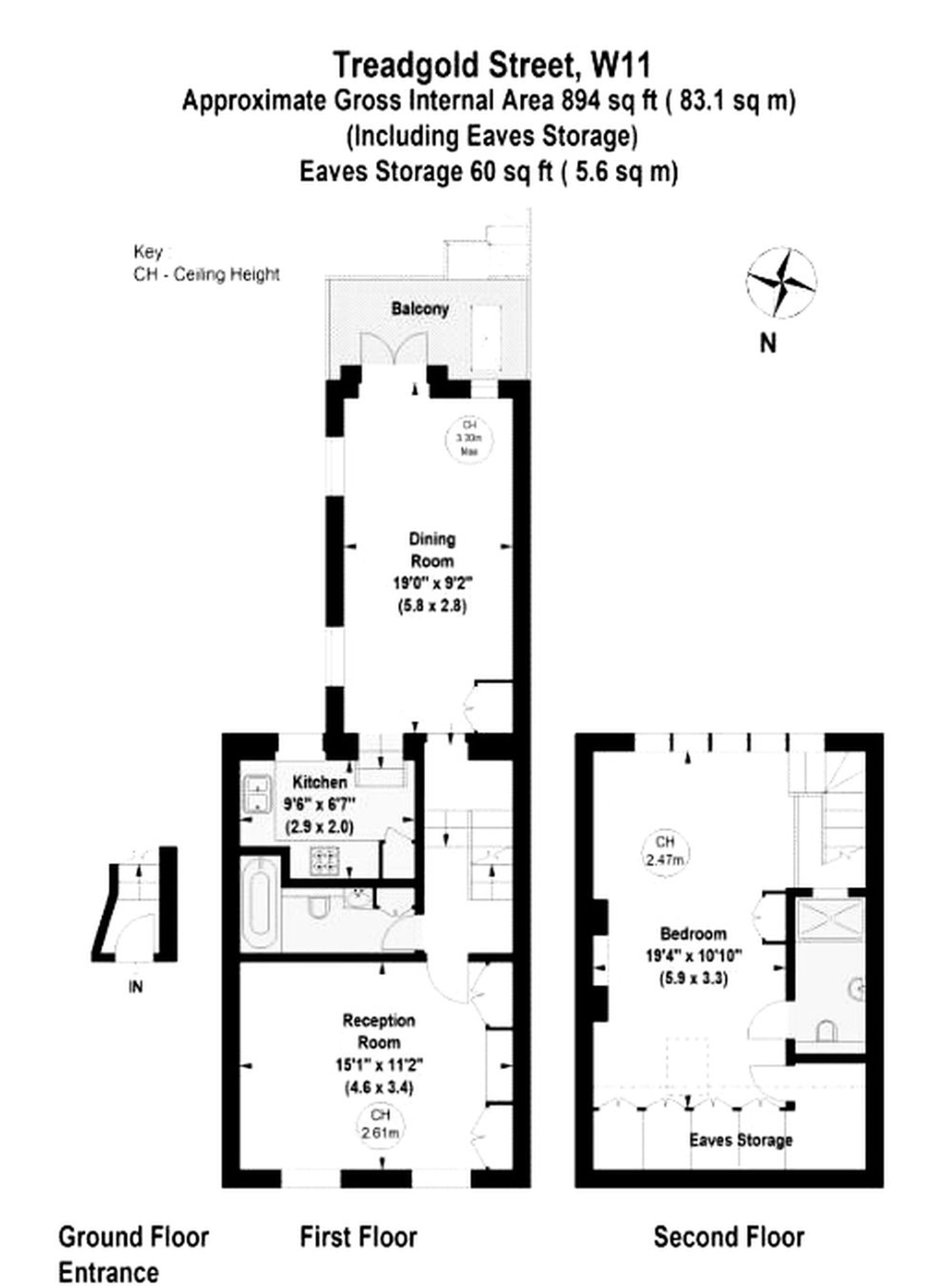 First Floor Flat, 23 Treadgold Street, London floorplan
