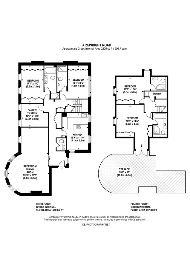 4 Bedrooms Flat to rent in Flat, 9 Arkwright Road, London NW3