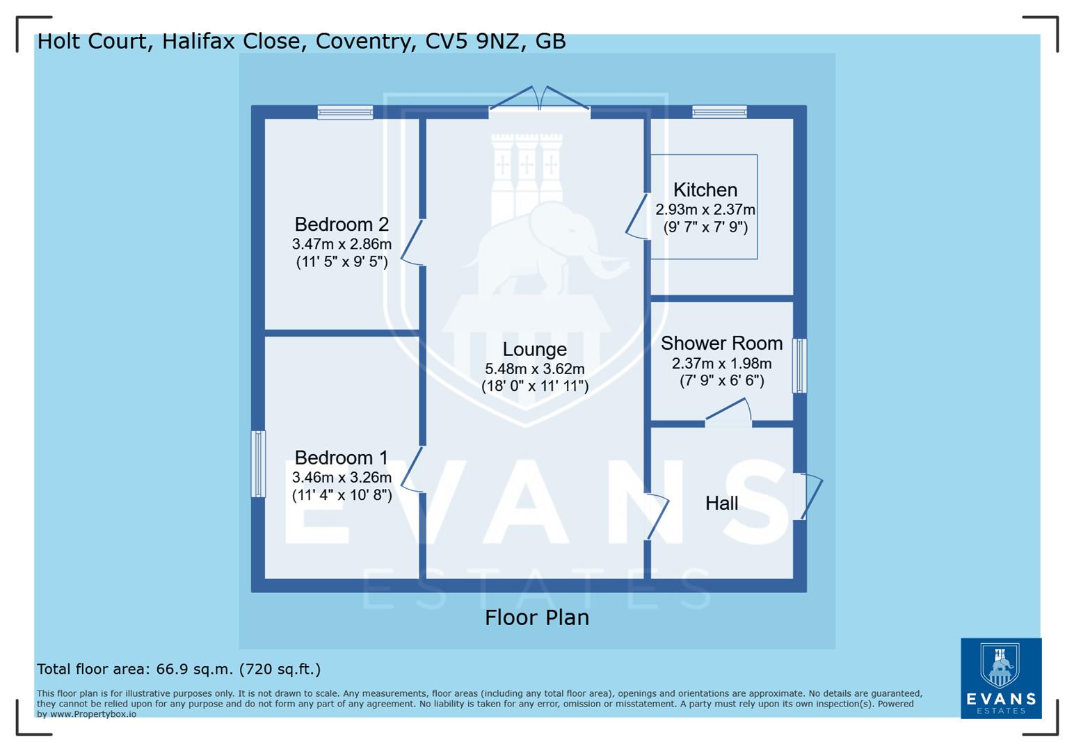 Flat 27, Holt Court, Halifax Close, Coventry floorplan