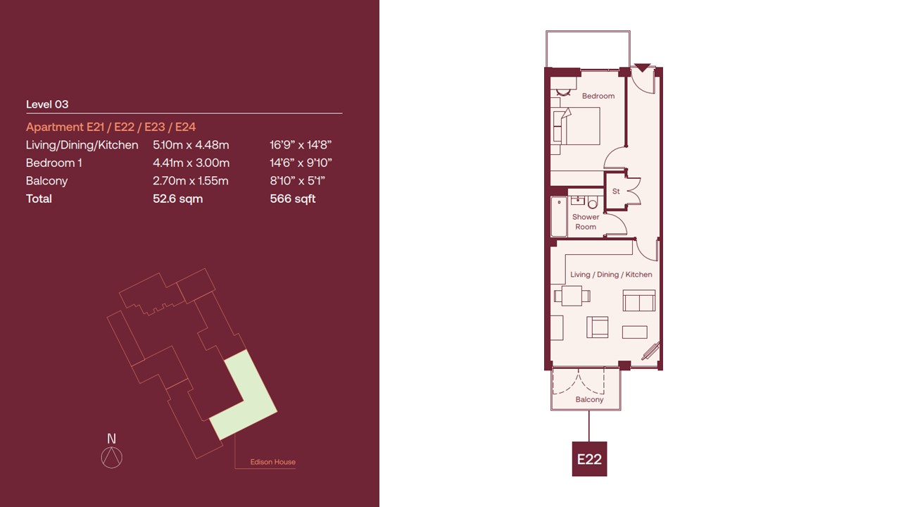 22, Edison House, St Albans floorplan