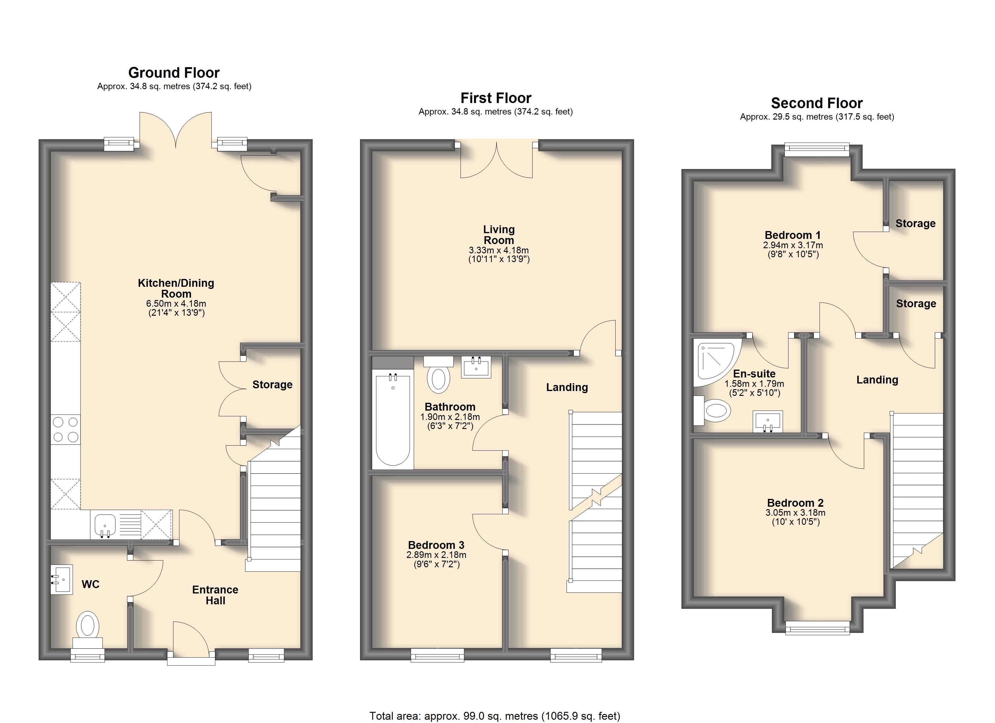 3 Bedrooms Town house for sale in Rugby Drive, Chesterfield S41