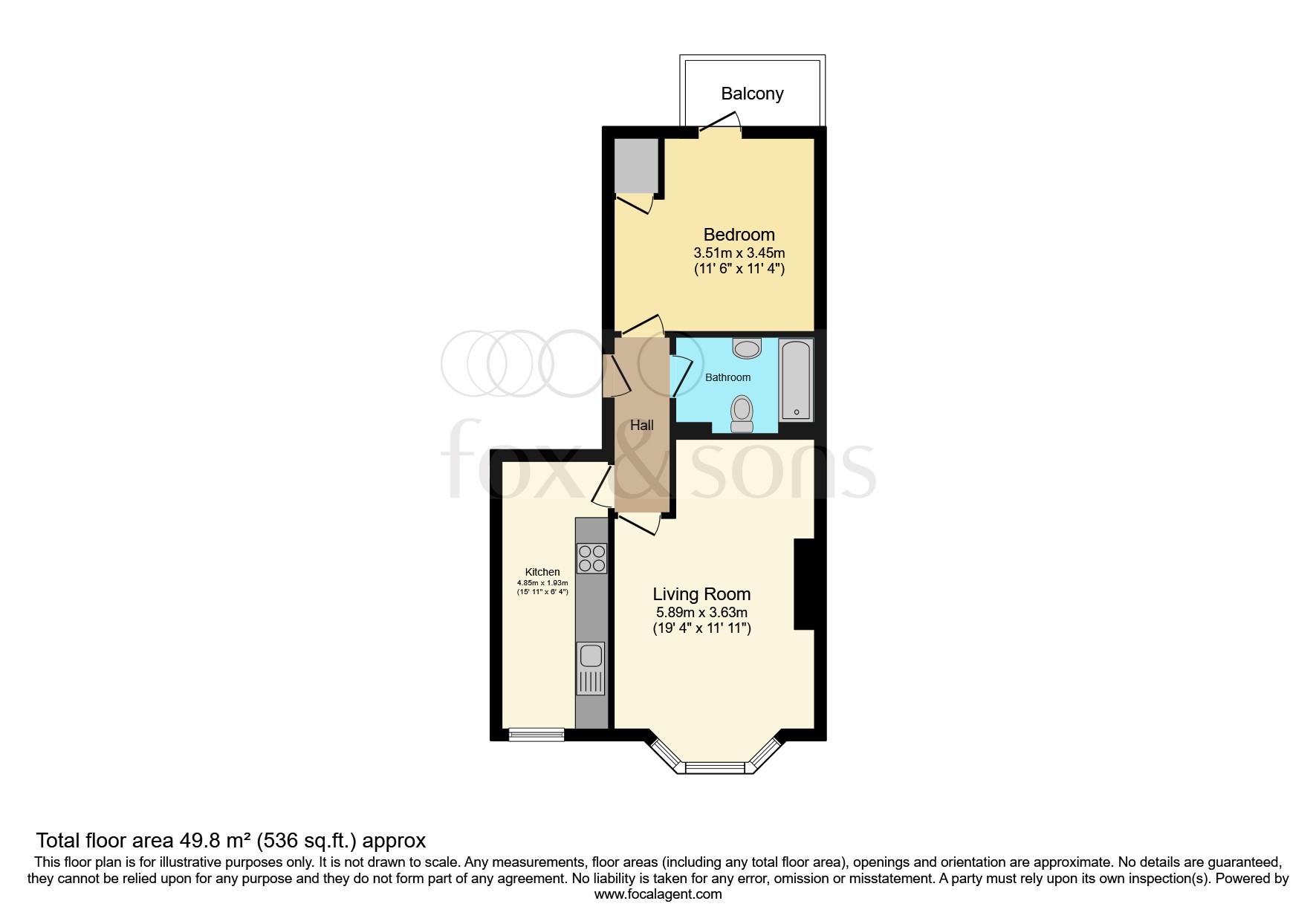 Flat 5, 8, Queens Gardens, Eastbourne floorplan