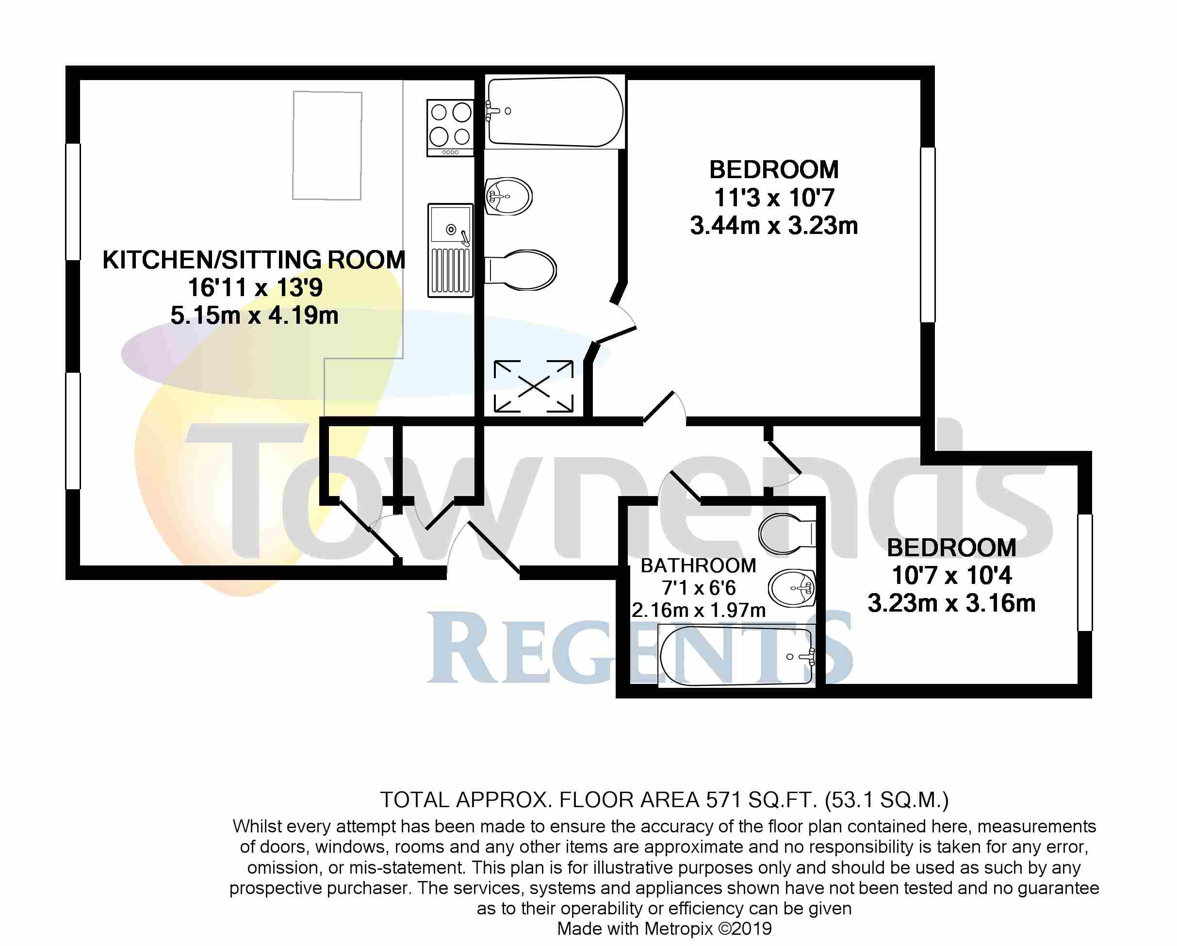 2 Bedrooms Flat for sale in The Quadrant, Brighton Road, Addlestone KT15