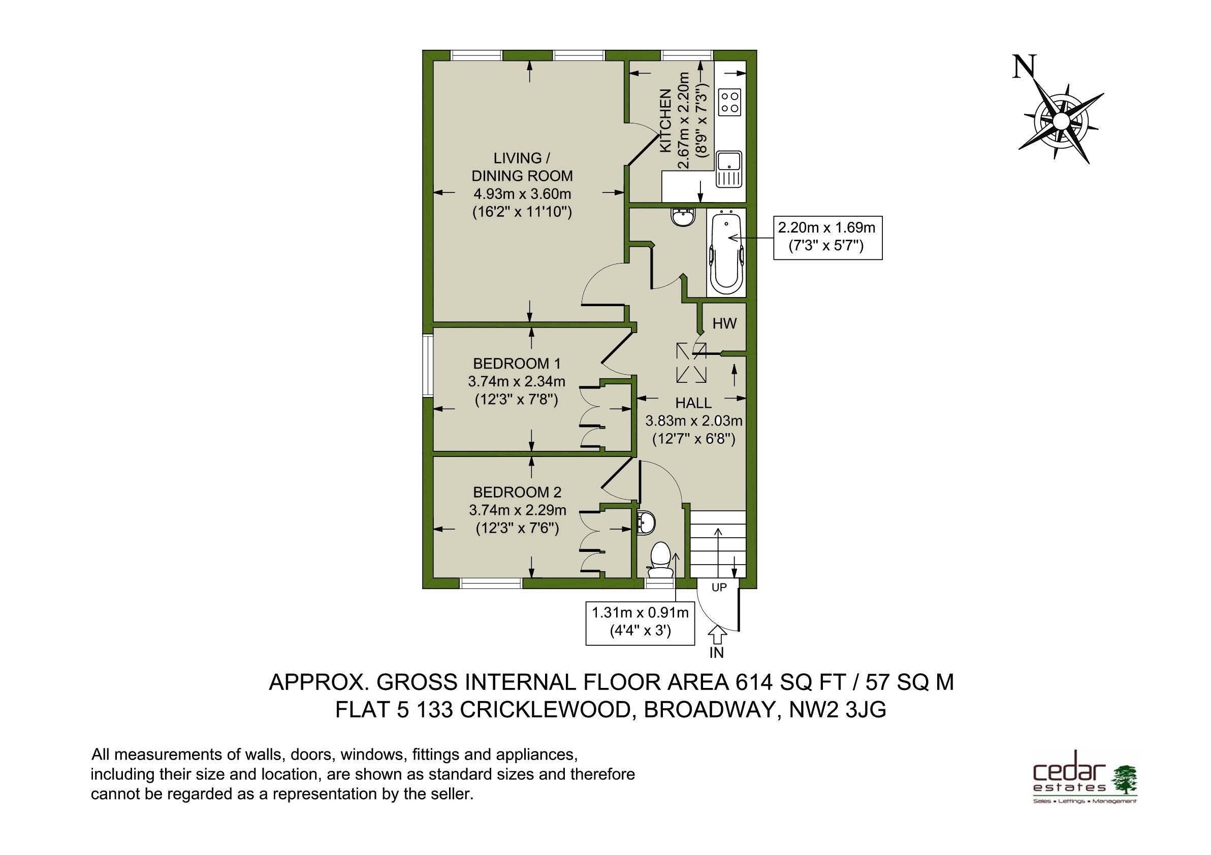Flat 5 133, Cricklewood Broadway, London floorplan