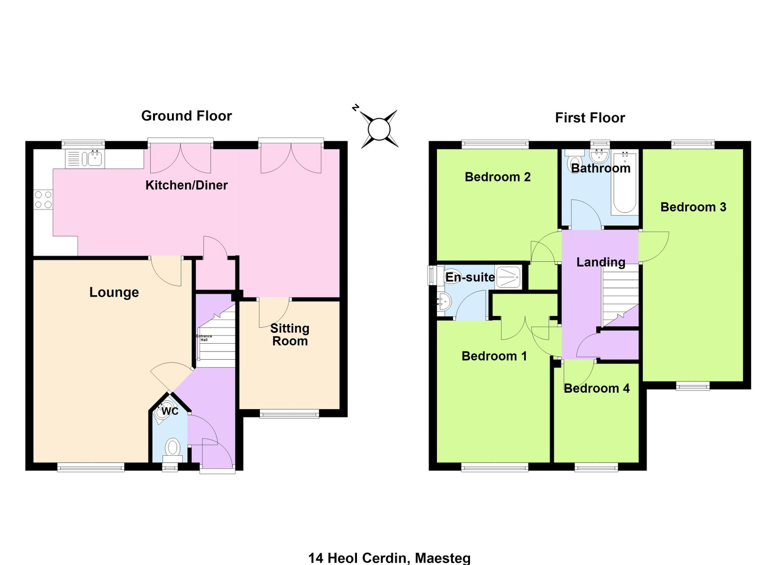 14, Heol Cerdin, Maesteg floorplan