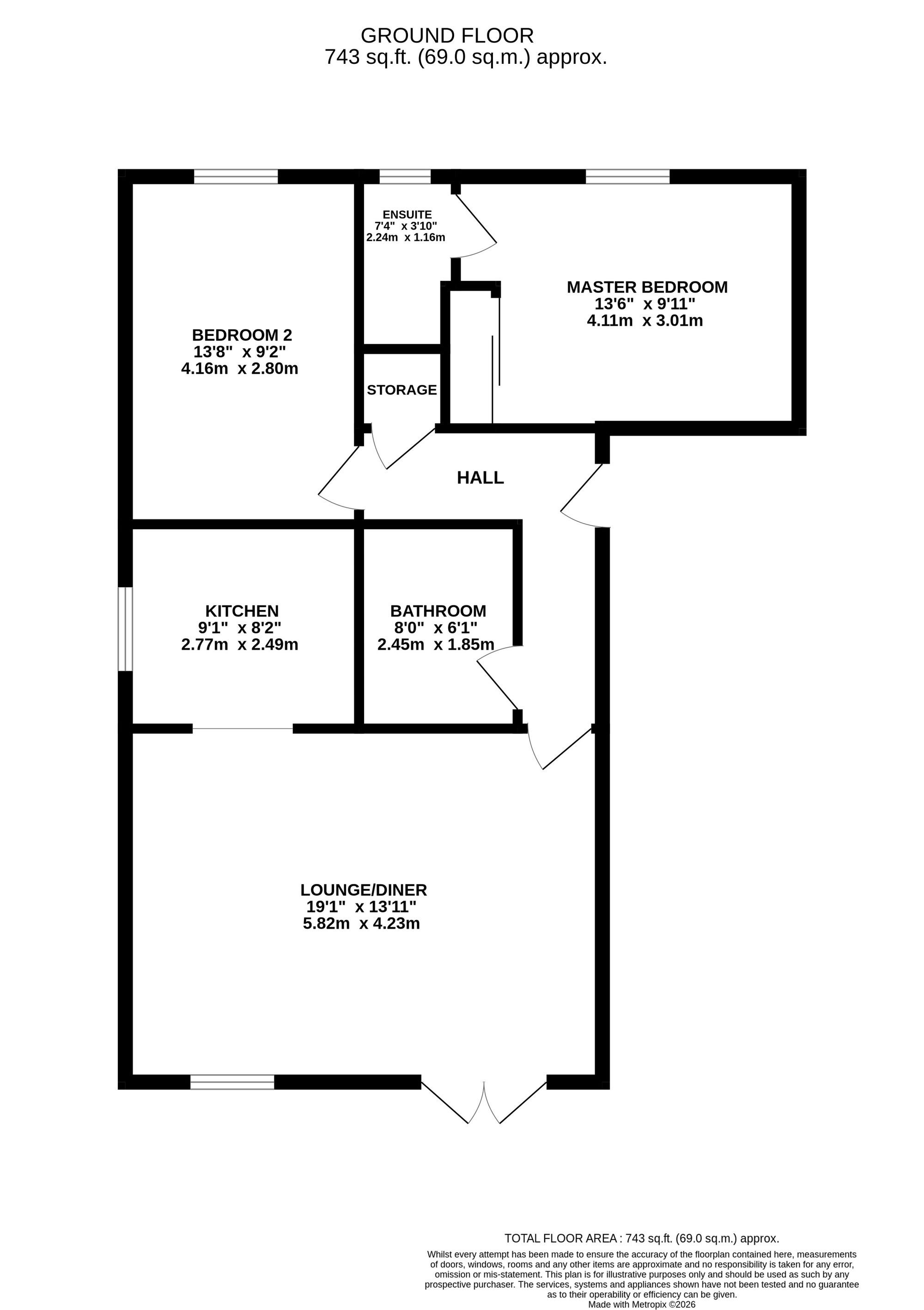 Apt 3, Willow Court Springfield Drive, Crewe floorplan