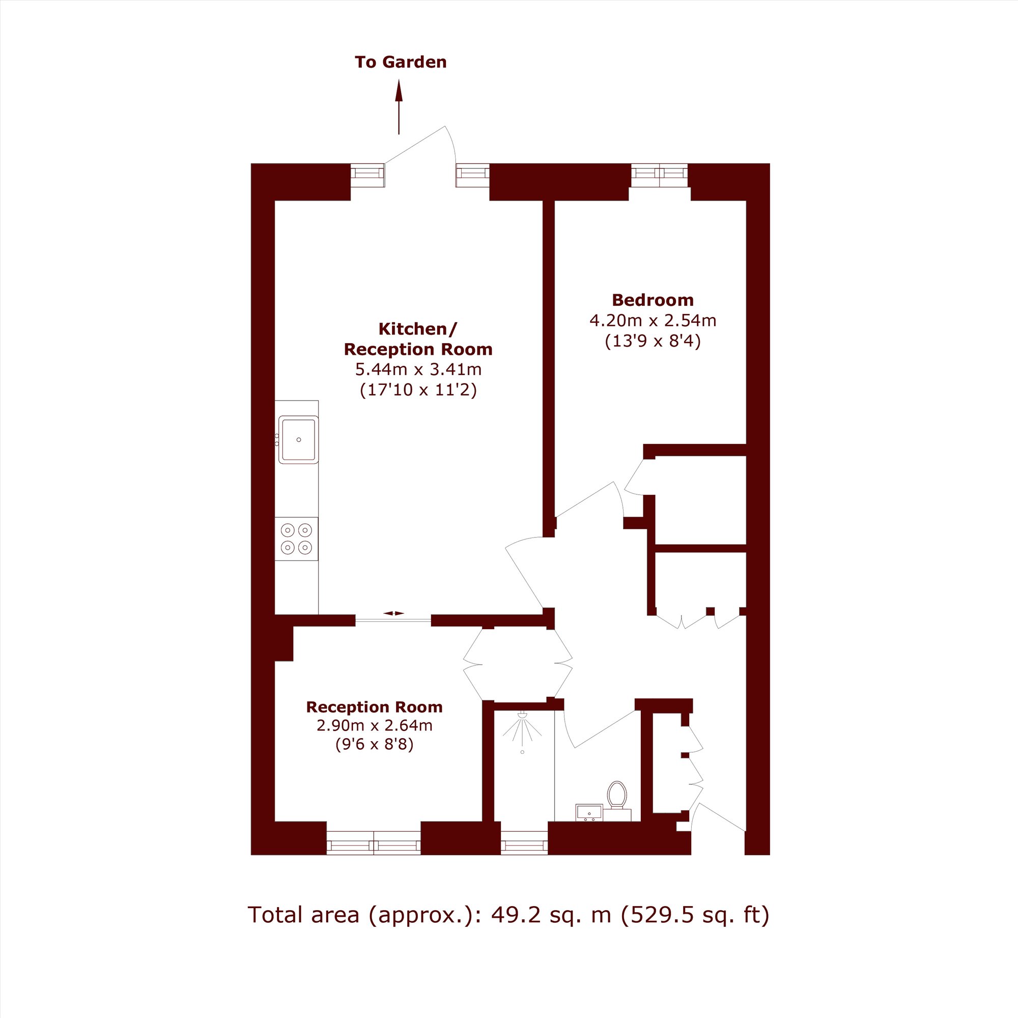 Flat 1, 9, Railton Road, London floorplan