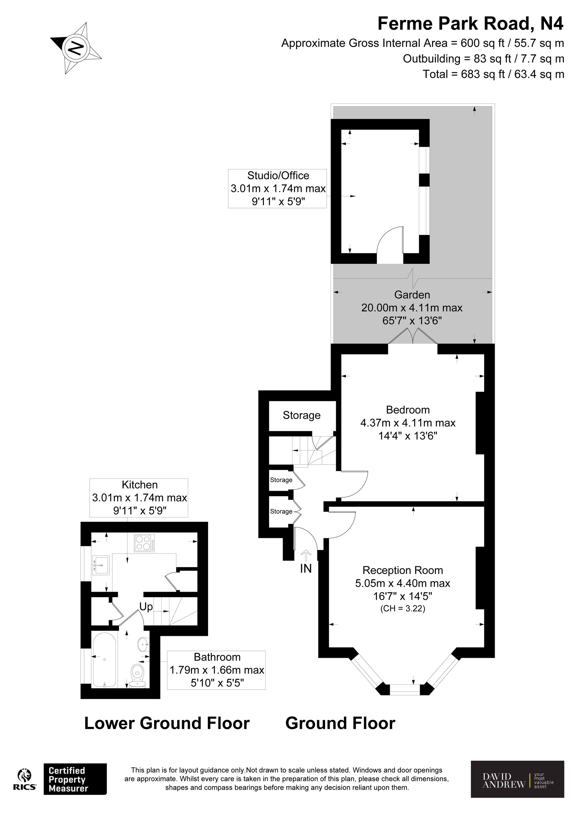 Flat 1, 22 Ferme Park Road, London floorplan