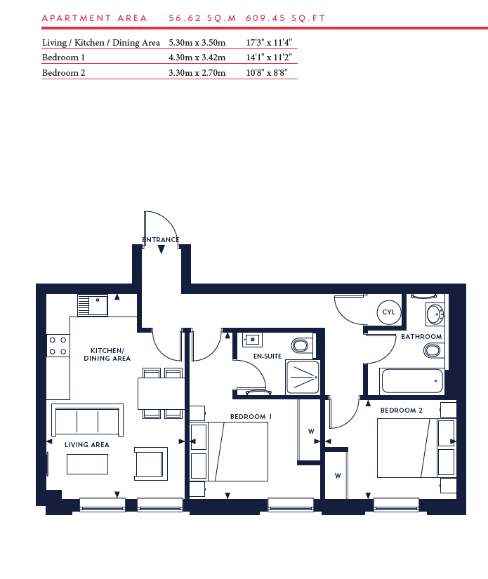 Apartment 35 The Foundry, 83-86, Carver Street, Birmingham floorplan