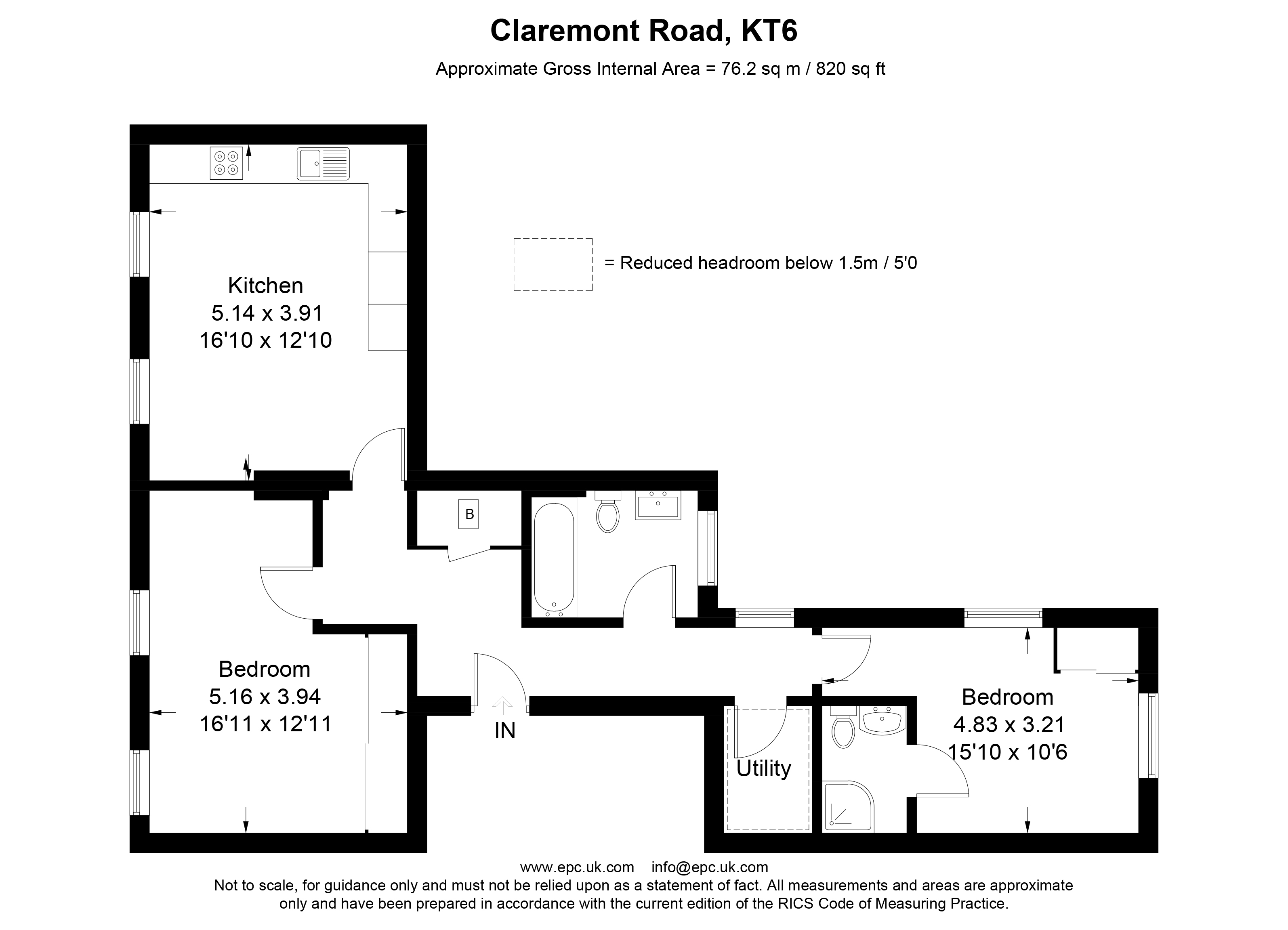 2 Bedrooms Flat for sale in Claremont Road, Surbiton KT6