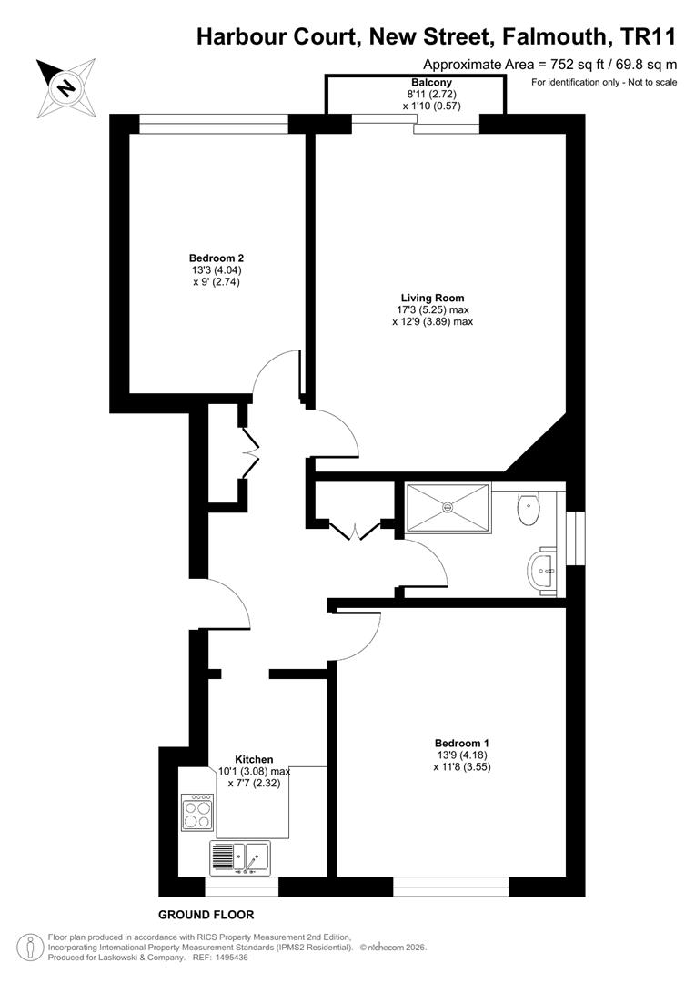 1a Harbour Court, New Street, Falmouth floorplan