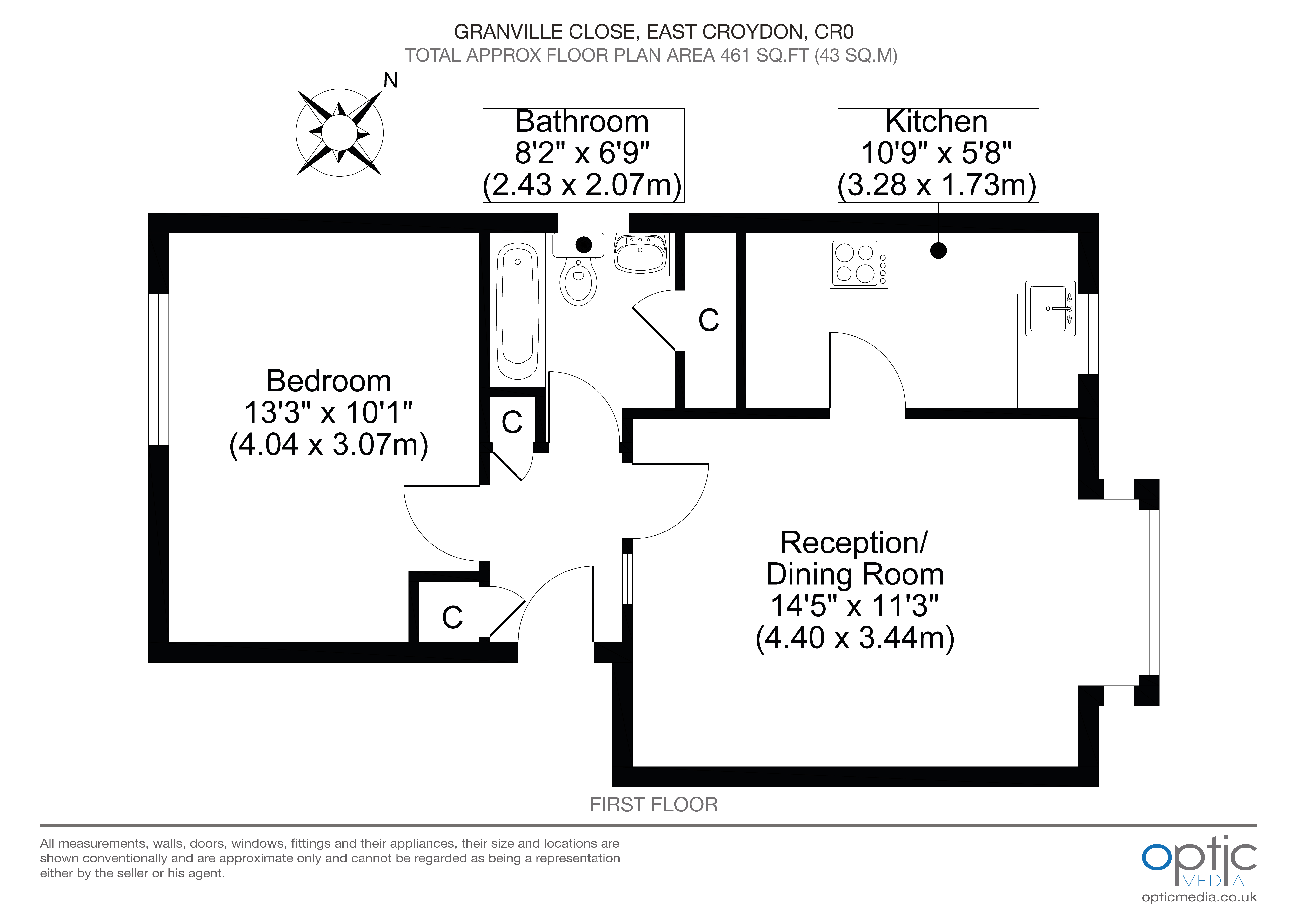 106, Granville Close, East Croydon floorplan