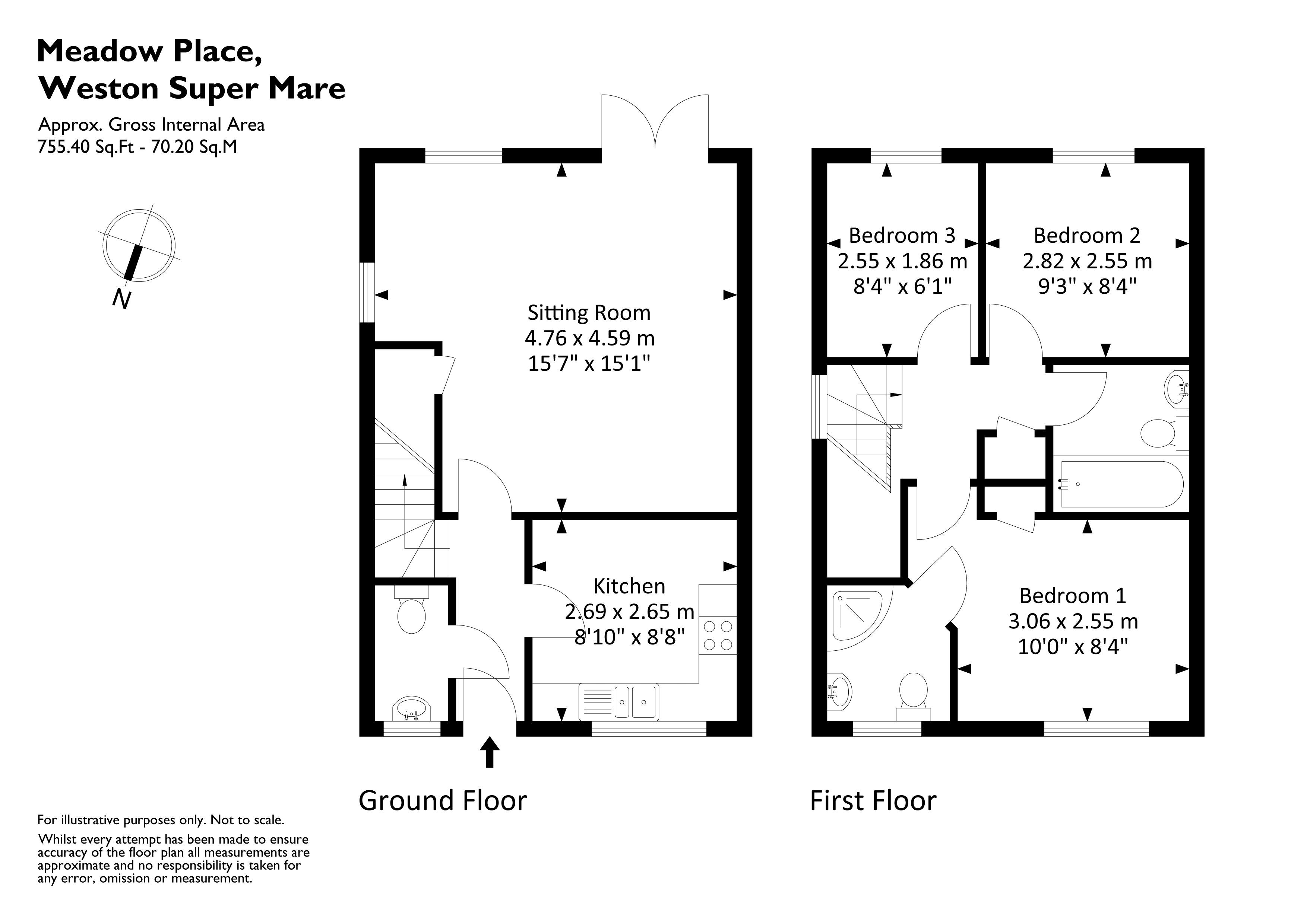 26, Meadow Place, Weston-Super-Mare floorplan
