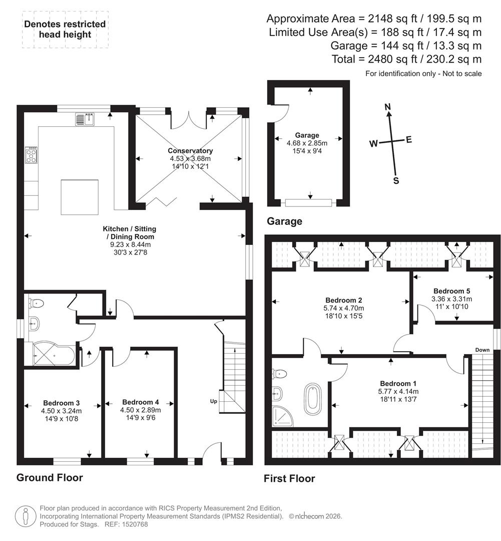The Old Meadow, Higher Boskerris, St. Ives floorplan
