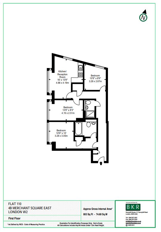 Flat 110, 4b Merchant Square East, Paddington floorplan