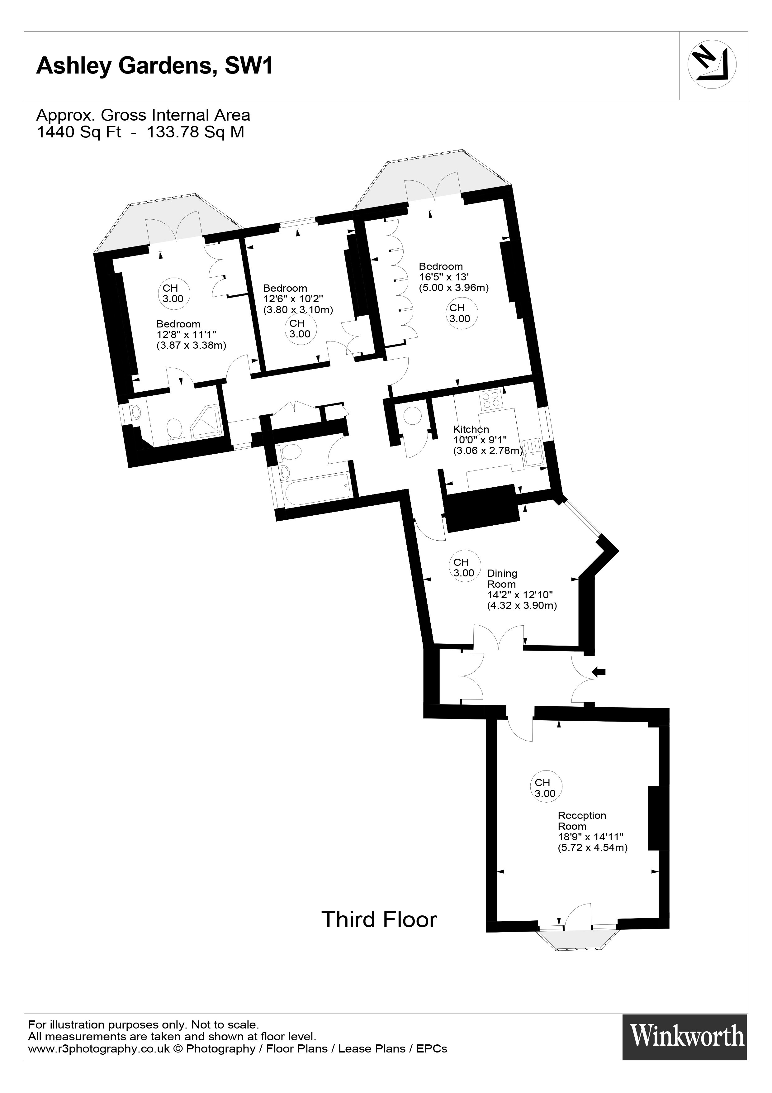 177 Ashley Gardens,, Emery Hill Street, London floorplan