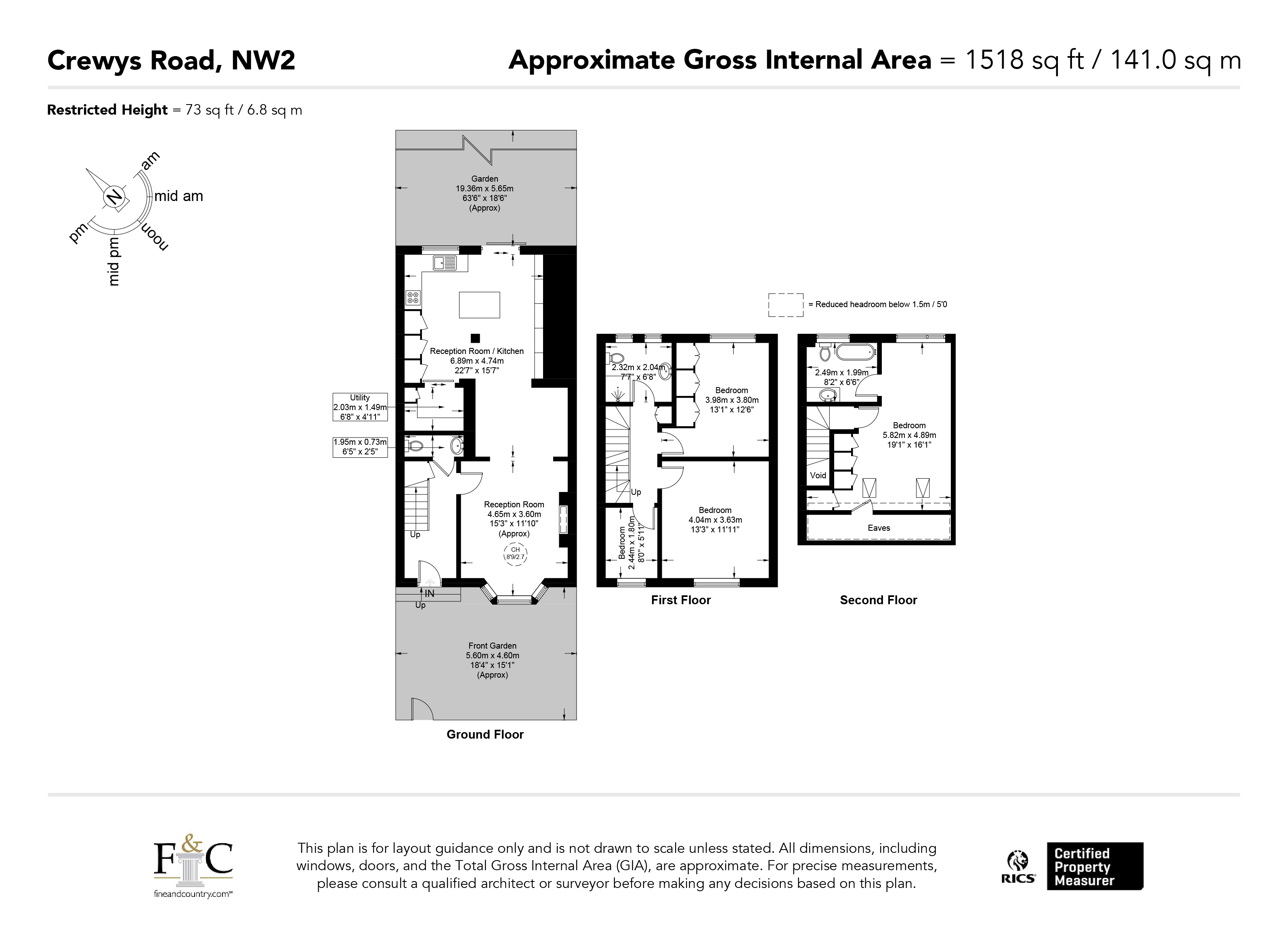 64, Crewys Road, London floorplan