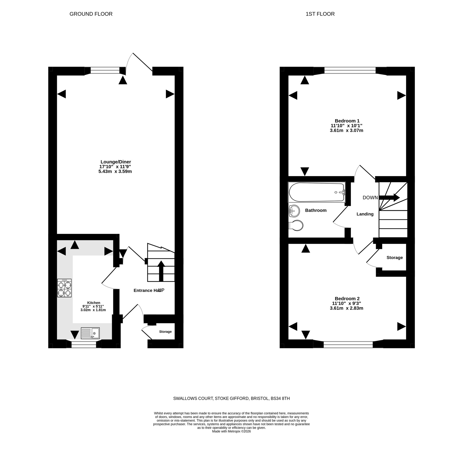 10 Swallows Court, Bristol floorplan
